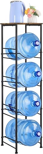 Miniatura 8 de ETELI Soporte para jarra de agua de 5 galones, soporte para botellas de agua de 4 niveles con estante de almacenamiento, soporte para dispensador de