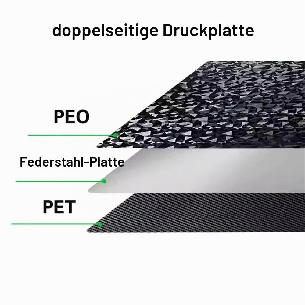 1 x PEI-Federstahl für Bambu Lab H2C 3D-Druckerbett, magnetisch, PEI/PEO/PEY, doppelseitige Druckplatte (PET + PEO)