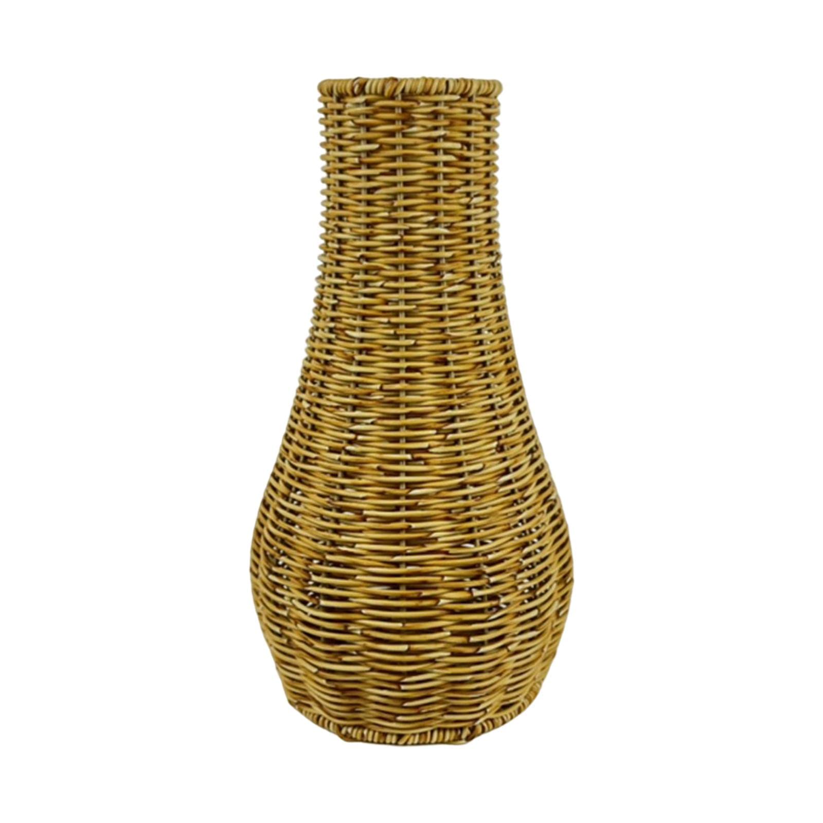 Rattan Flower Vase, Wicker Vases Branch Flower Pot rustic Decoration 19 cm x 35 cm x 9.5 cm