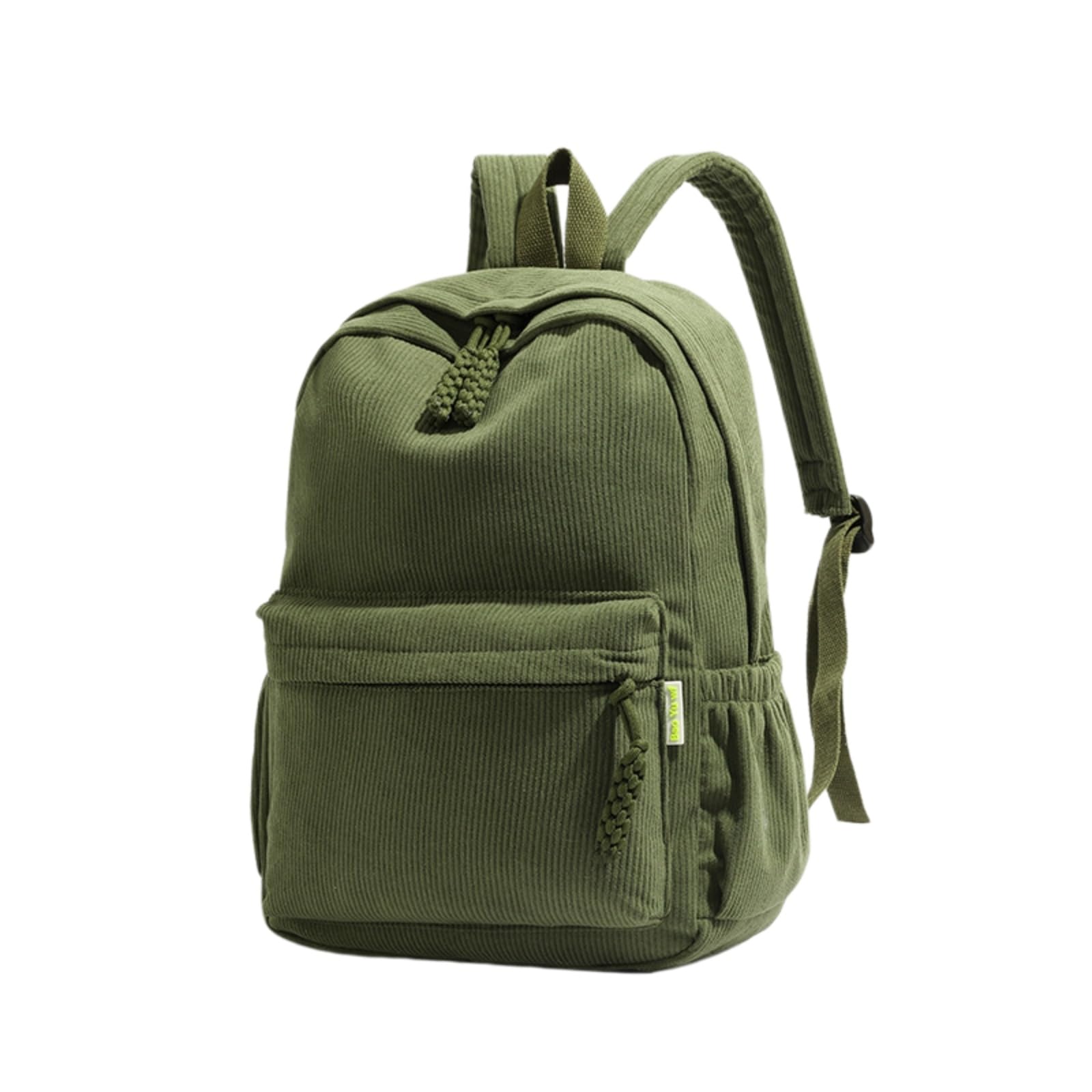 Zaino in Corduro Casual, Grande Borsa di Stoccaggio Leggera con Design alla Moda per Abiti Quotidiani E Viaggi-Green
