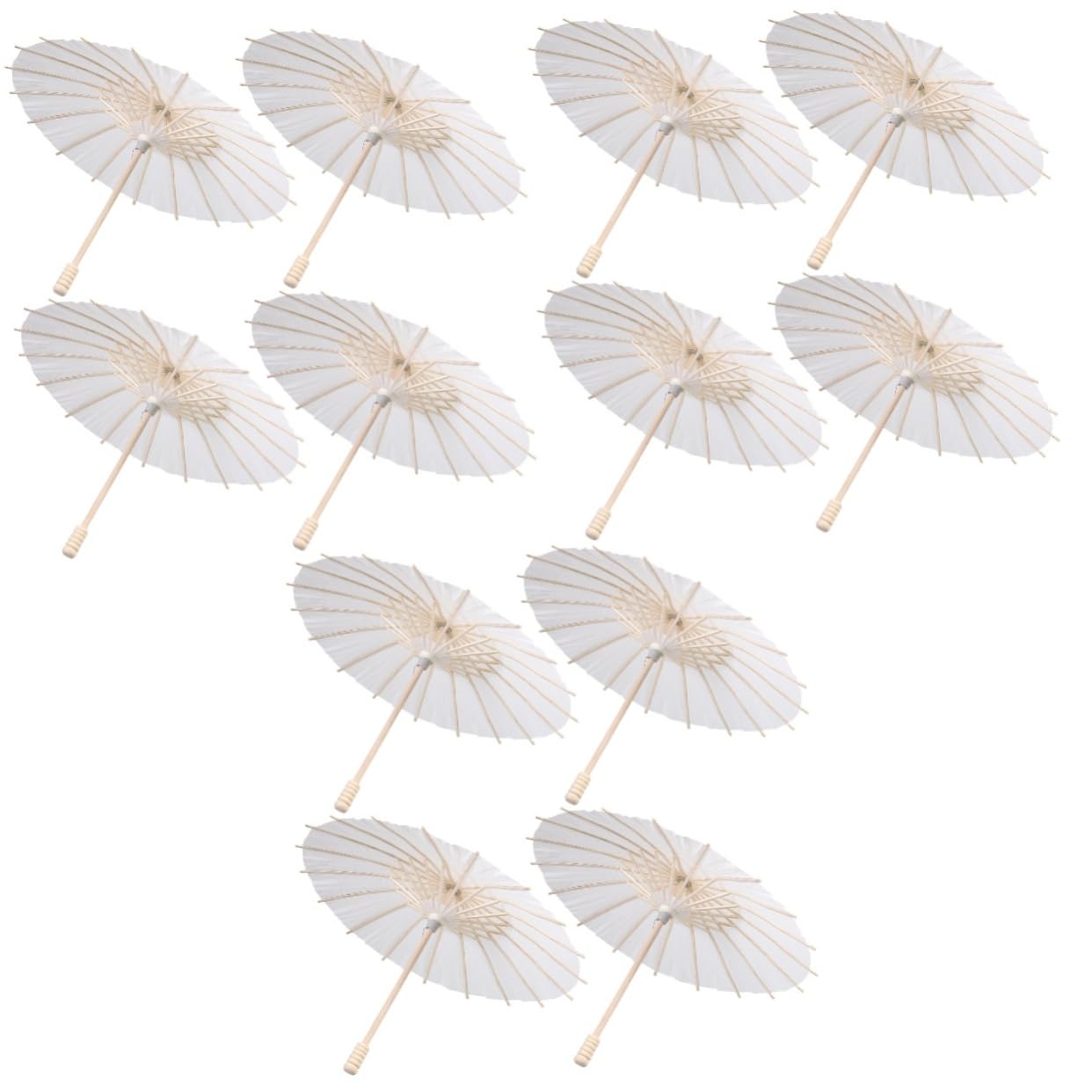 SHERCHPRY 12 Pezzi Ombrellini Parasole Di Carta Bianco Per Decorazioni Matrimonio Feste Casuali E Diy Ombrelli Cerimonia Accessori Artigianali