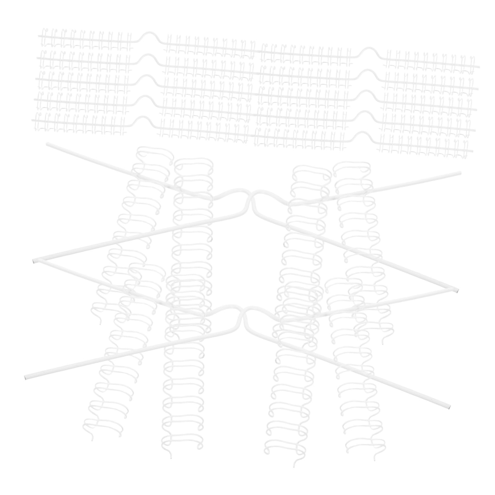 Operitacx Anneaux De Reliure Spirale Métalliques 9,5 Mm Blanc 10 Dents Kit 100 Pièces Crochets 20 Cm pour Calendrier Horizontal à Suspendre Bureau Fournitures Scolaires