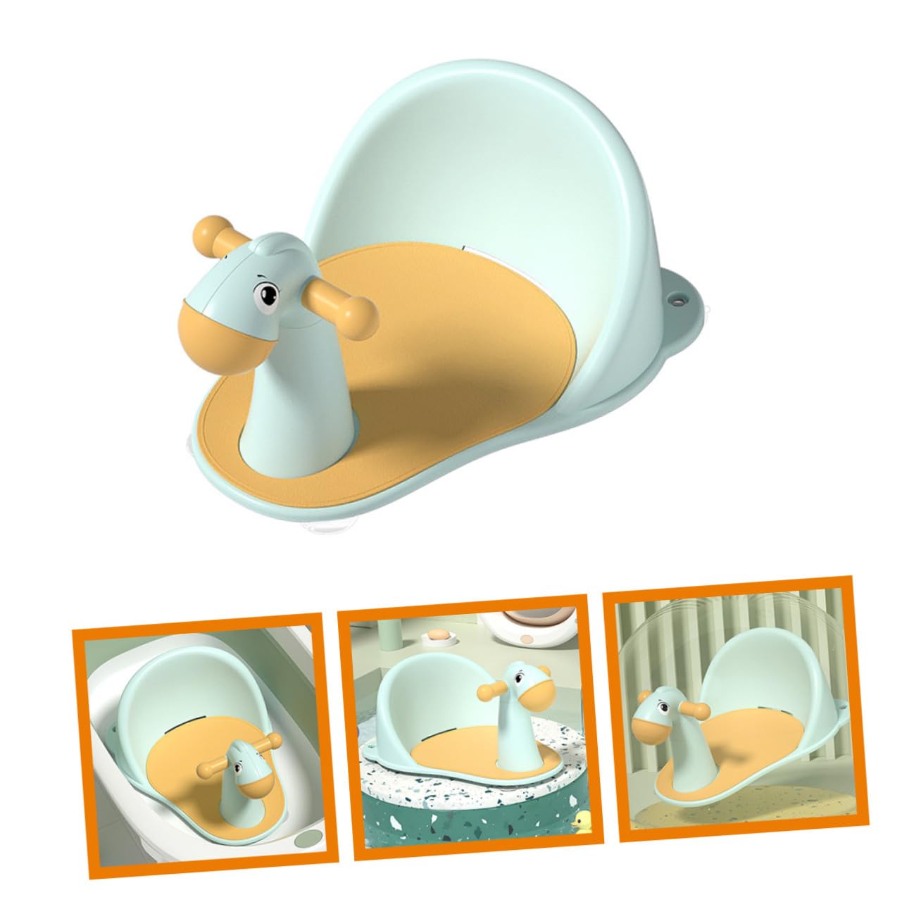 Silla de Baño para Ñiño Antideslizante Ventosas, Asiento Ergonómico Pequeño en Plástico Seguro, Soporte Estable para Ducha y Bañera, Adecuado para Recién Nacidos y Niños Pequeños
