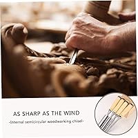 Vista 3 de Cuchillo para tallar cinceles de madera, cincel de mano semicircular, cincel para carpintería, medio círculo, para principiantes, aficionados