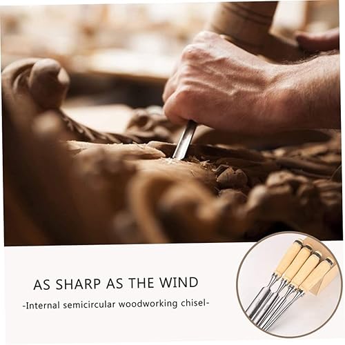 Miniatura 3 de Cuchillo para tallar cinceles de madera, cincel de mano semicircular, cincel para carpintería, medio círculo, para principiantes, aficionados y