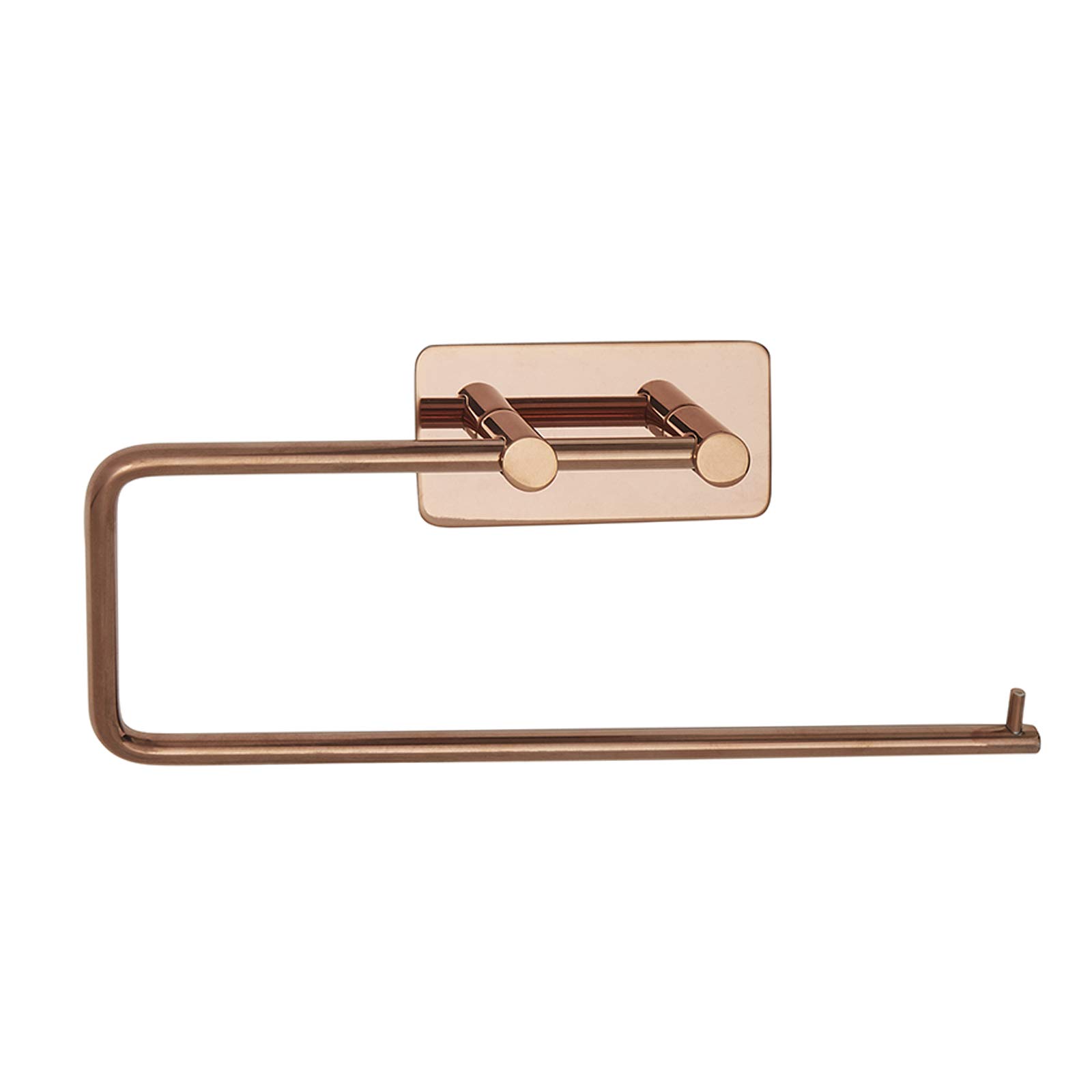 Copper Towel Rail with Small Adhesive Backplate