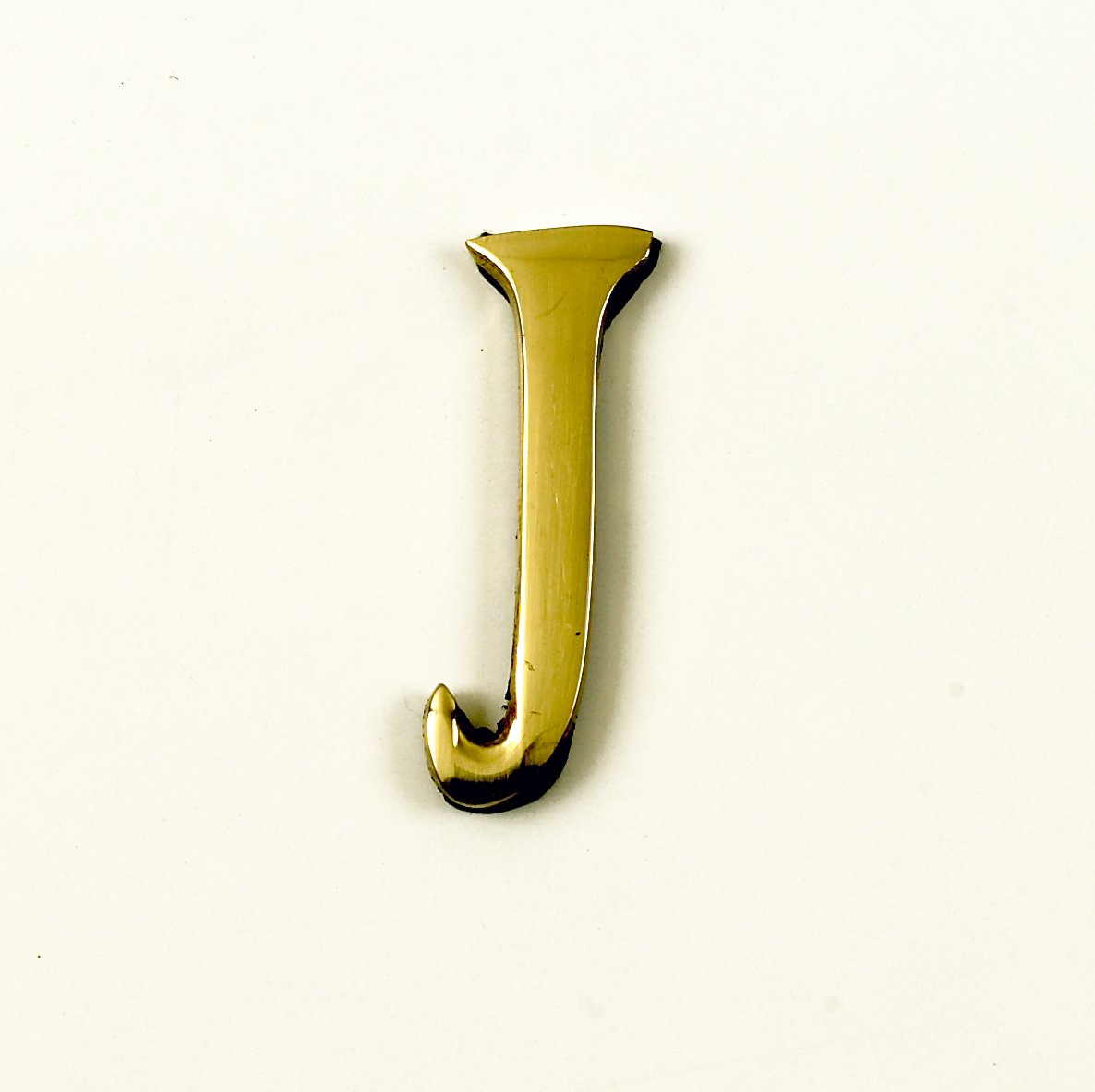 Black Country Metal Works 1.5-2 Inch Self Adhesive Numbers & Letters Polished Brass (Solid Brass) (J)