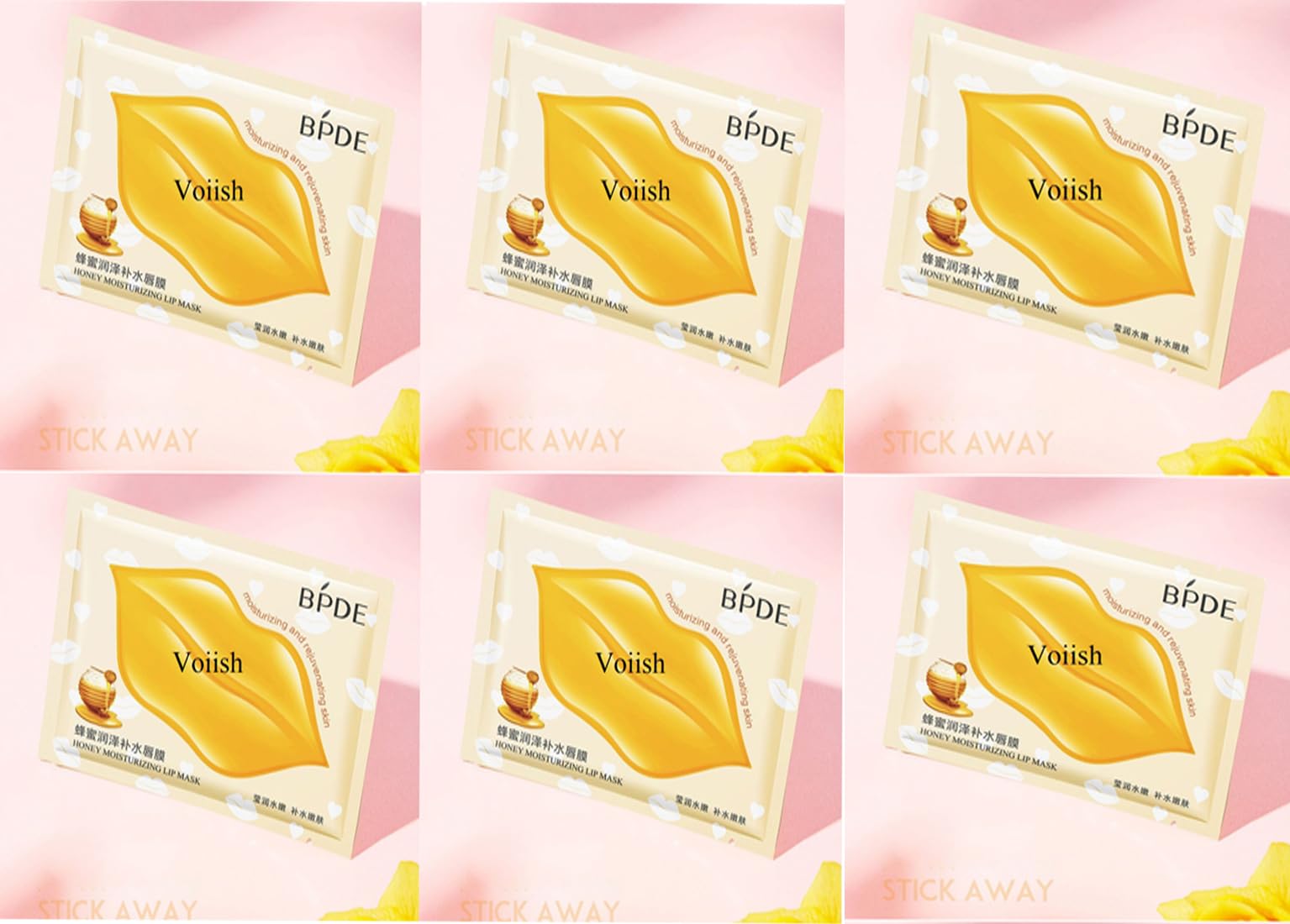 VOIISH Lip Mask Plumper Wrinkles Repair Moisturizing Crystal Dark Lips Make Skin Smooth For Men Women (Pack of 6)