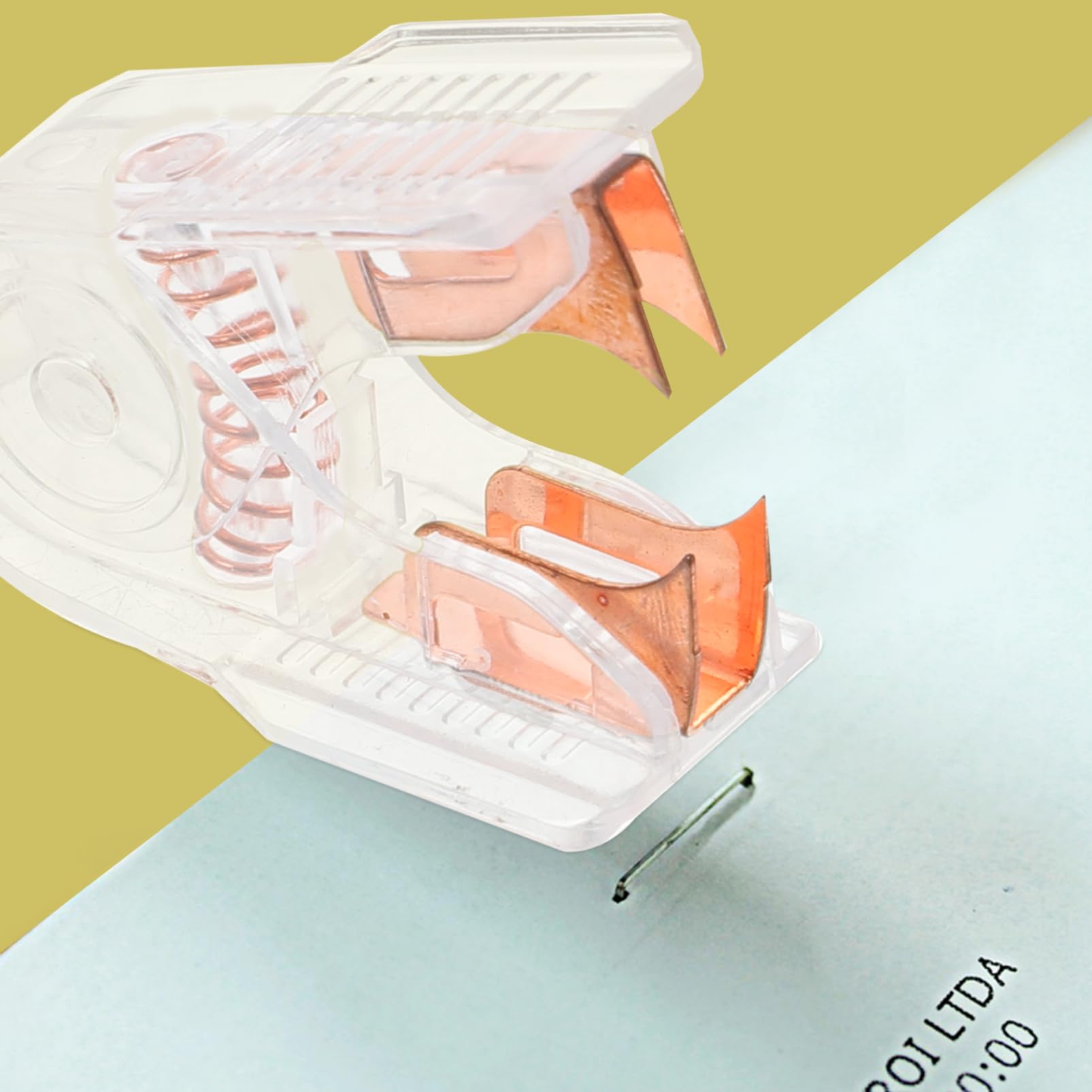 Lurrose 5 Sätze Transparentes Rosegoldenes Heftgerät Locher Tragbarer Heftklammerentferner Elegante Büroaccessoires für Effizientes Arbeiten