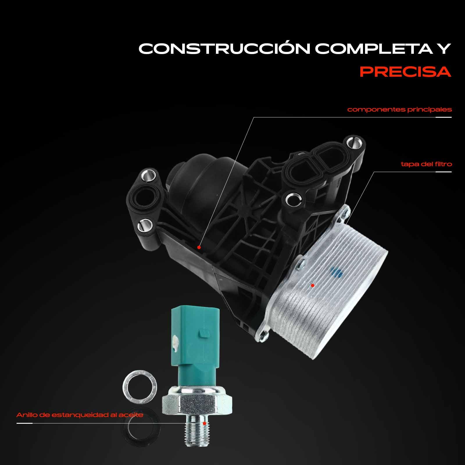 Frankberg Filtro de aceite del enfriador de aceite 55220875 | Compatible con: T.o.u.r.a.n 5T1, A1 Sportback 8XA 8XF, Limusina A3 8VM 8VS, A3 8V1 8VK, O.c.t.a.v.i.a III 5E3 NL3 NR3