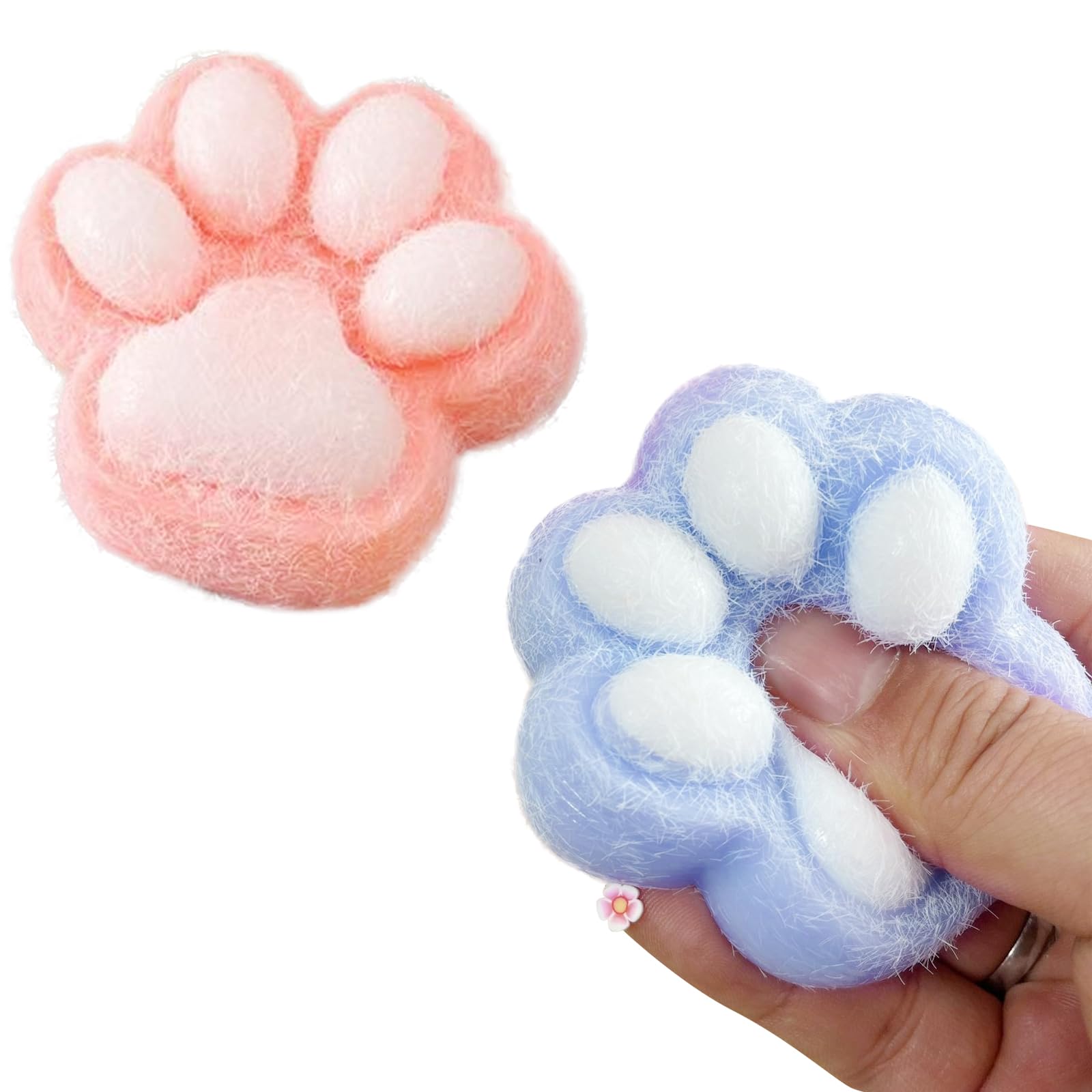 HTTDSLF 2 Pcs Cat Paw Squishy, Fufu Squishys, Cat Paw Squishy Toy, Cat-Squishys, Taba Squishys, Squishy-Fidget Toys - Image 2