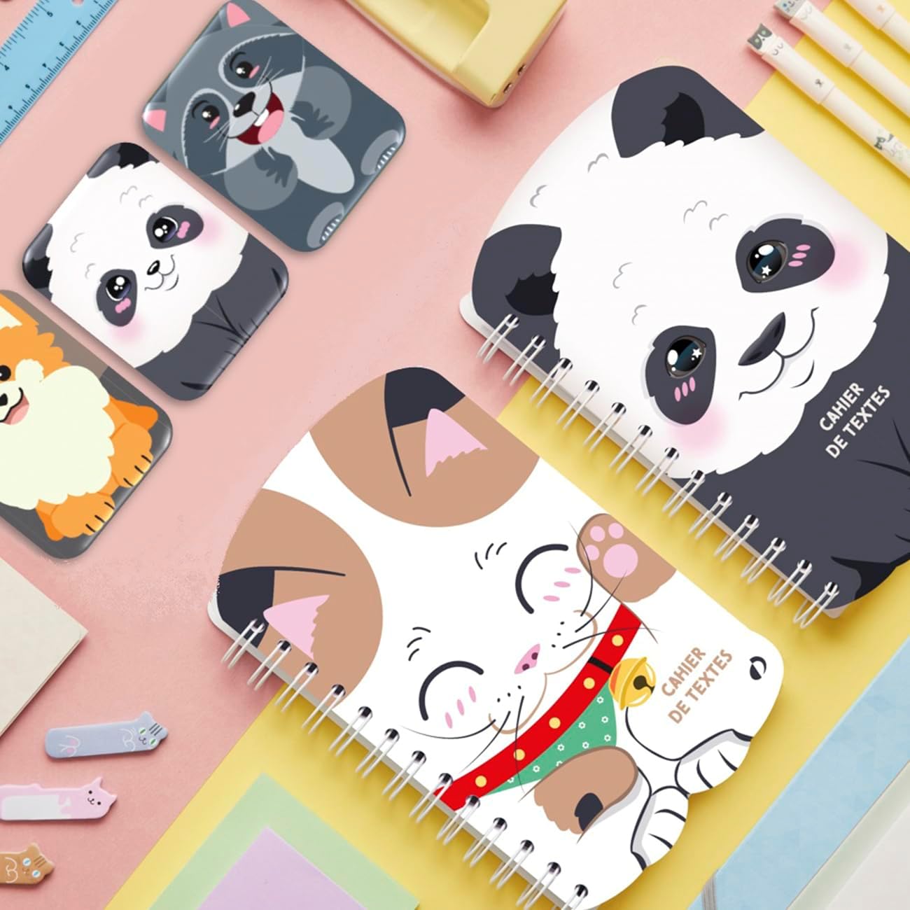 Quo Vadis - Spiral-Bound Notebook - French - Kawaii - Multi-Coloured - Daily - 15 x 21 cm - Clairefontaine White Paper - Made in France