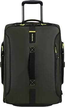 Samsonite Paradiver Light – Travel Bag with Wheels and Backpack Function (55 cm), Small, Hand Luggage, Water Repellent, Lightweight, 51L, Jungle Green