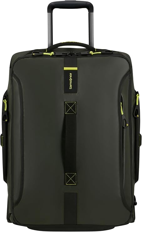 Samsonite Paradiver Light – Travel Bag with Wheels and Backpack Function (55 cm), Small, Hand Luggage, Water Repellent, Lightweight, 51L, Jungle Green