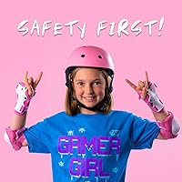 Vista 3 de Rude Boyz - Juego de almohadillas para casco de bicicleta, rodilleras, coderas, muñequeras para niños y niñas