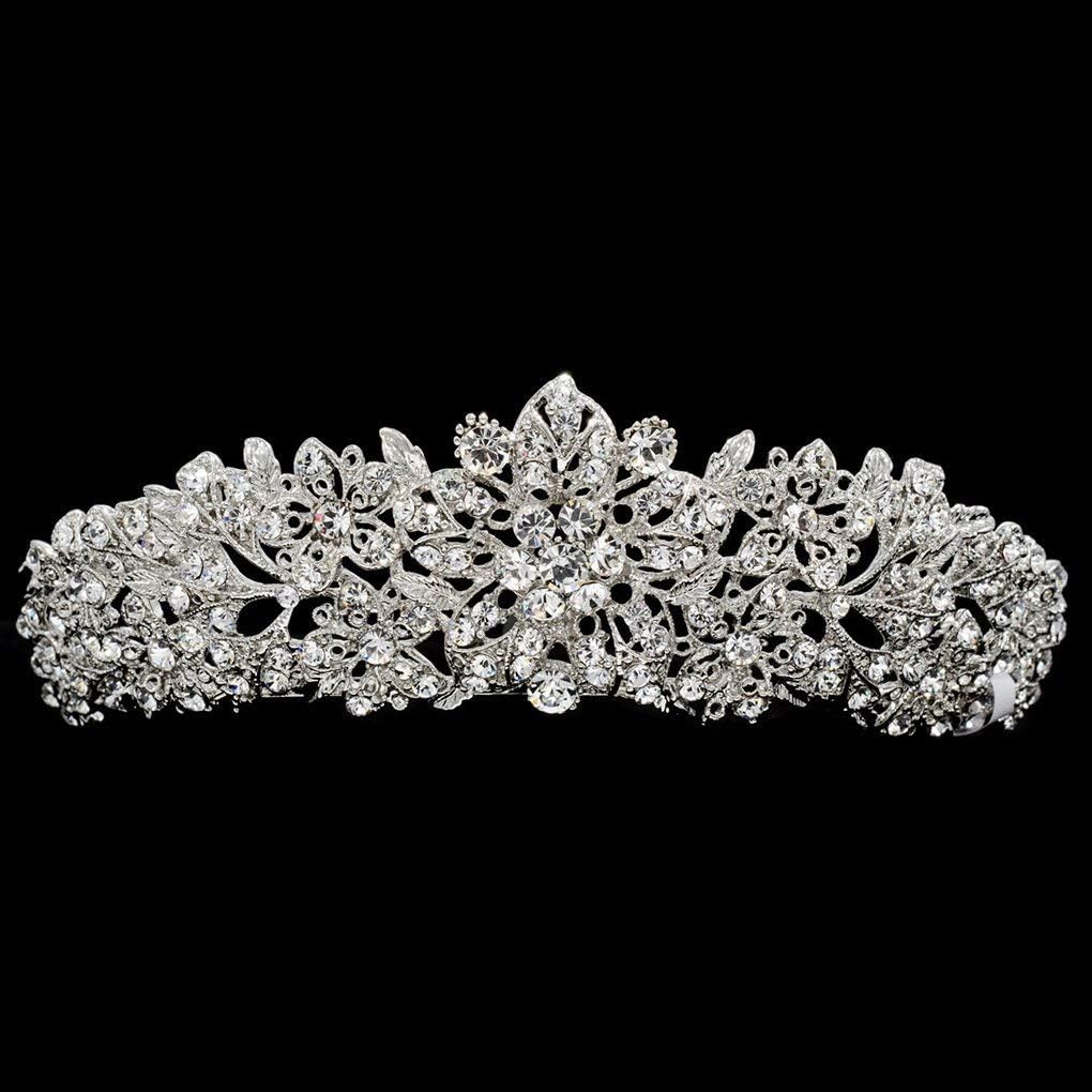 Real Austrian Crystal Rhinestone Wedding Crown Tiara Headband Hair Jewelry Accessories JHA4714
