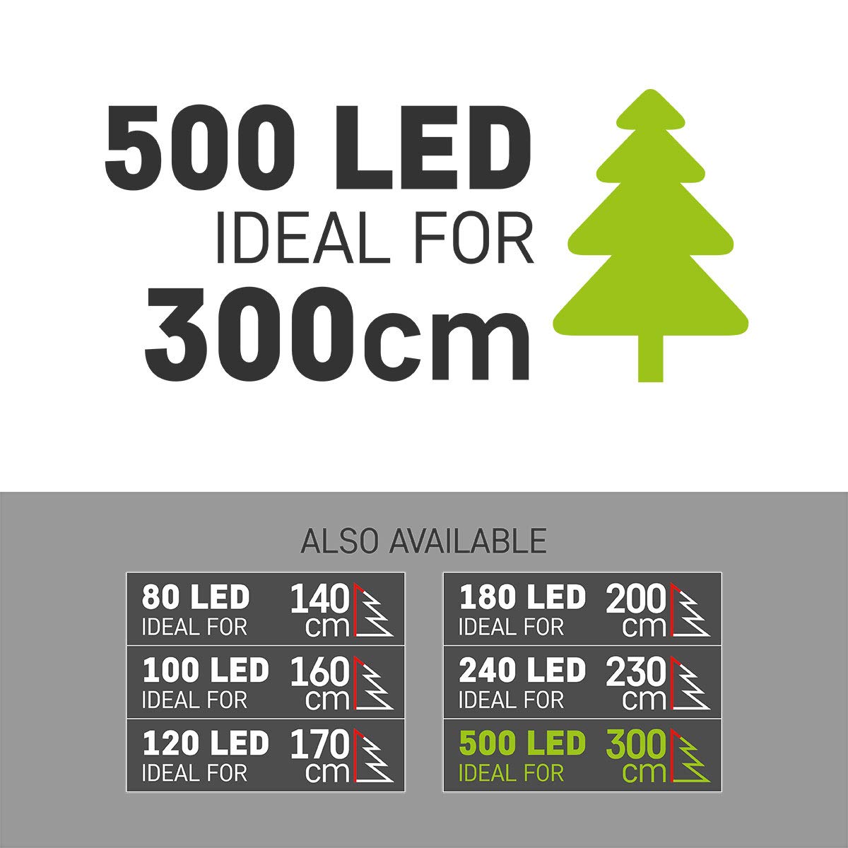 EMOS Catena luminosa LED Classic con timer | Luci di natale lunghezza di 50 m, 500 LED, 230 V con spina | Illuminazione d'atmosfera per interni ed esterni, Impermeabile IP44 | Colore: bianco caldo