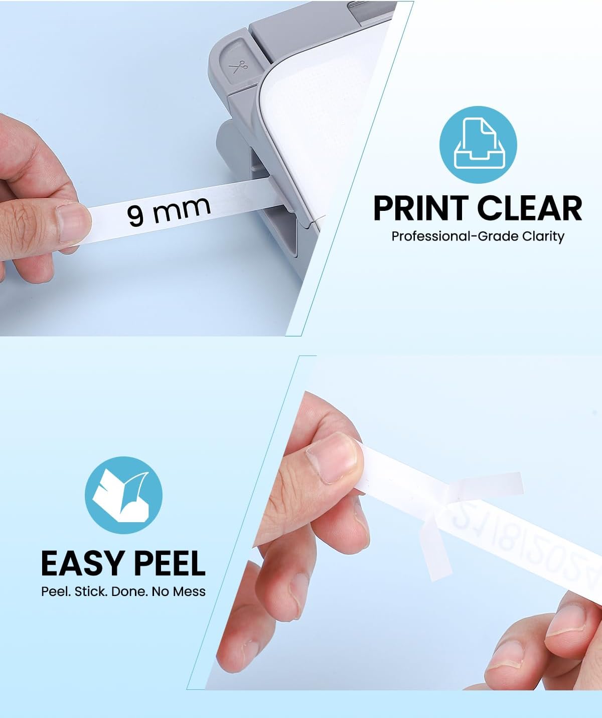 TZe-221 TZ Tape 9mm 0.35 Laminated White Compatible with Brother P Touch image 2