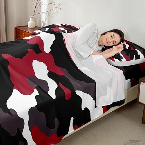 Miniatura 4 de Sábana bajera ajustable de camuflaje para niños, 4 piezas, sábanas de camuflaje militar para adolescentes, jóvenes y adultos, juego de ropa de cama