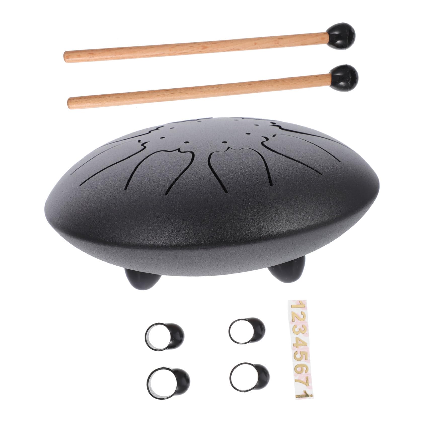 ERINGOGO 1Set Portable Tongue Drum Ethereal Percussion Instrument for Music Lovers Beginners Durable Material for Meditation Education Play