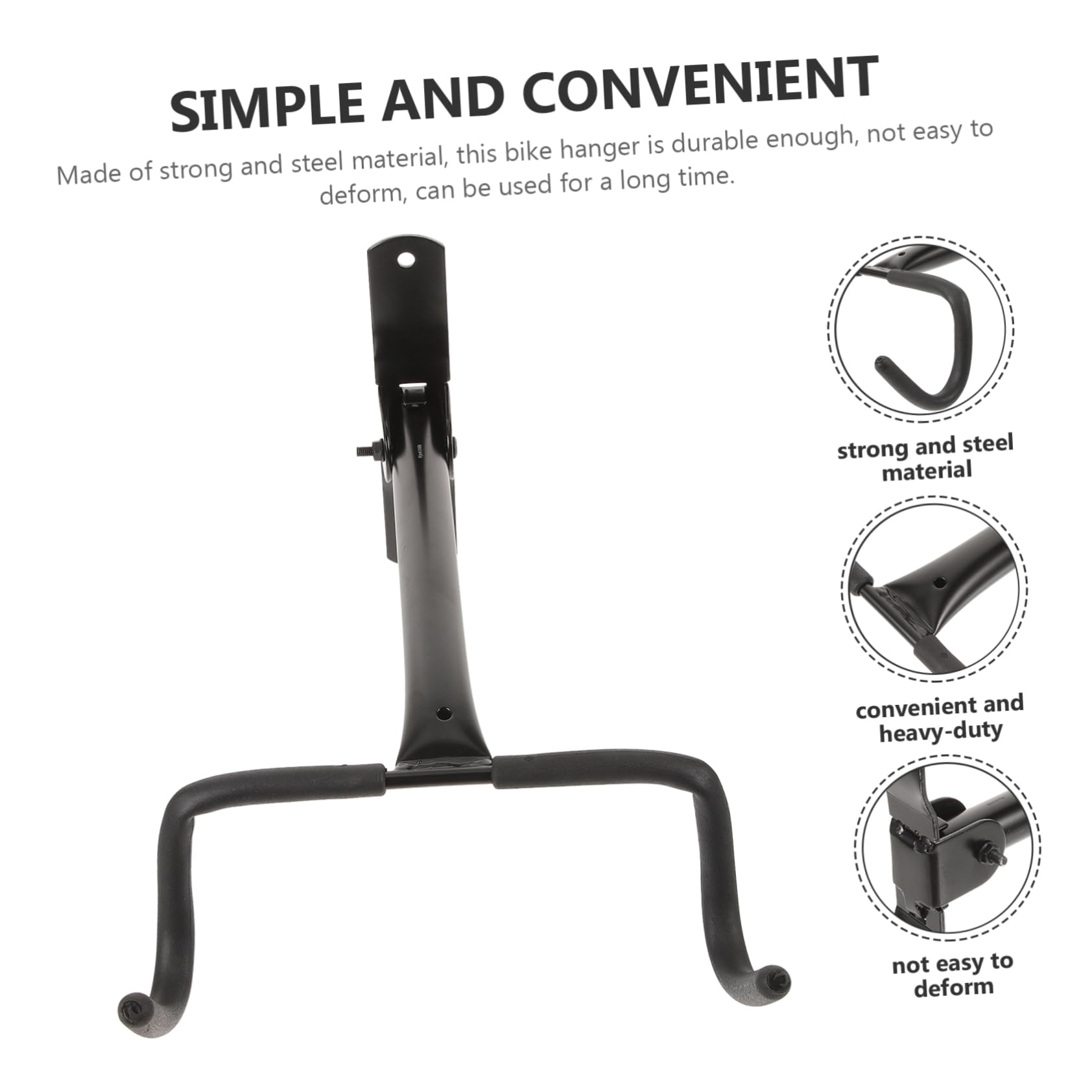 ABOOFAN Wall Mounted Bike Hanger Sturdy Bicycle Storage Hook Easy Installation for Garage Home Garden Space Saving Design Sleek