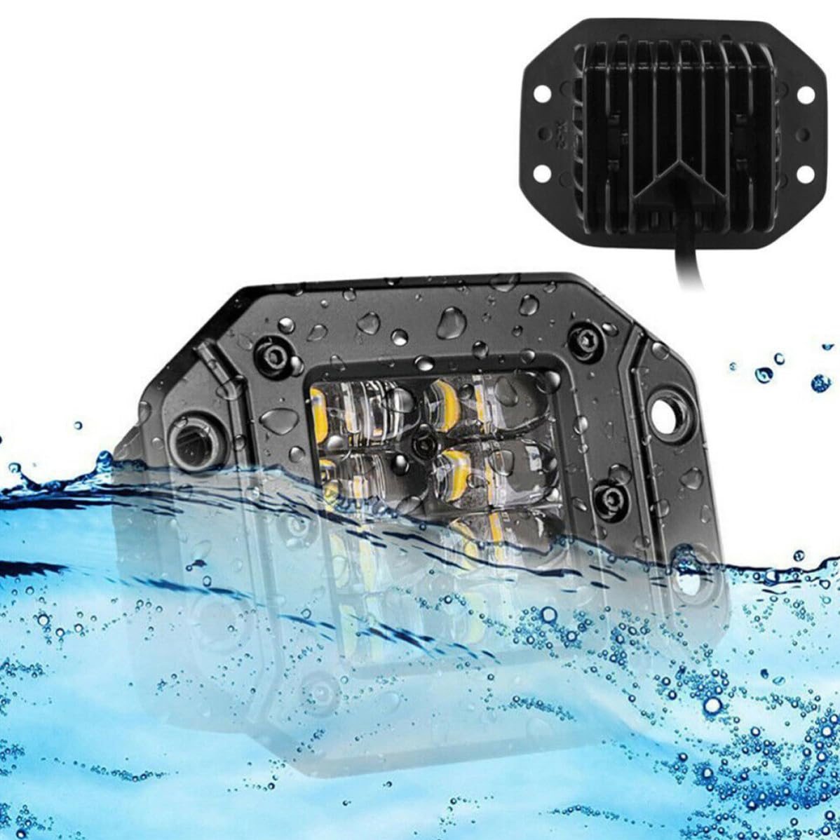 SHINEOFI Feux de Route LED 160w 5 Pouces 4 Rangées, 2pcs, Étanches Ip68, en Alliage D'aluminium, pour Conduite Rapide et Longue Distance sur Camions et Bateaux