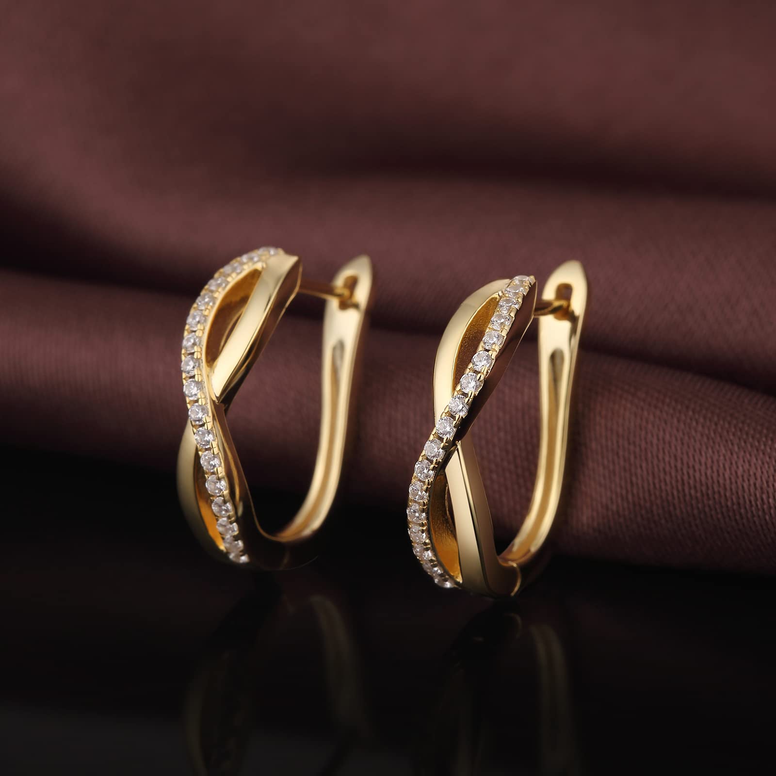 Jiamiaoi Weißgold Plattiert U Creolen 925 Silber Ohrringe Große Damen Schmuck