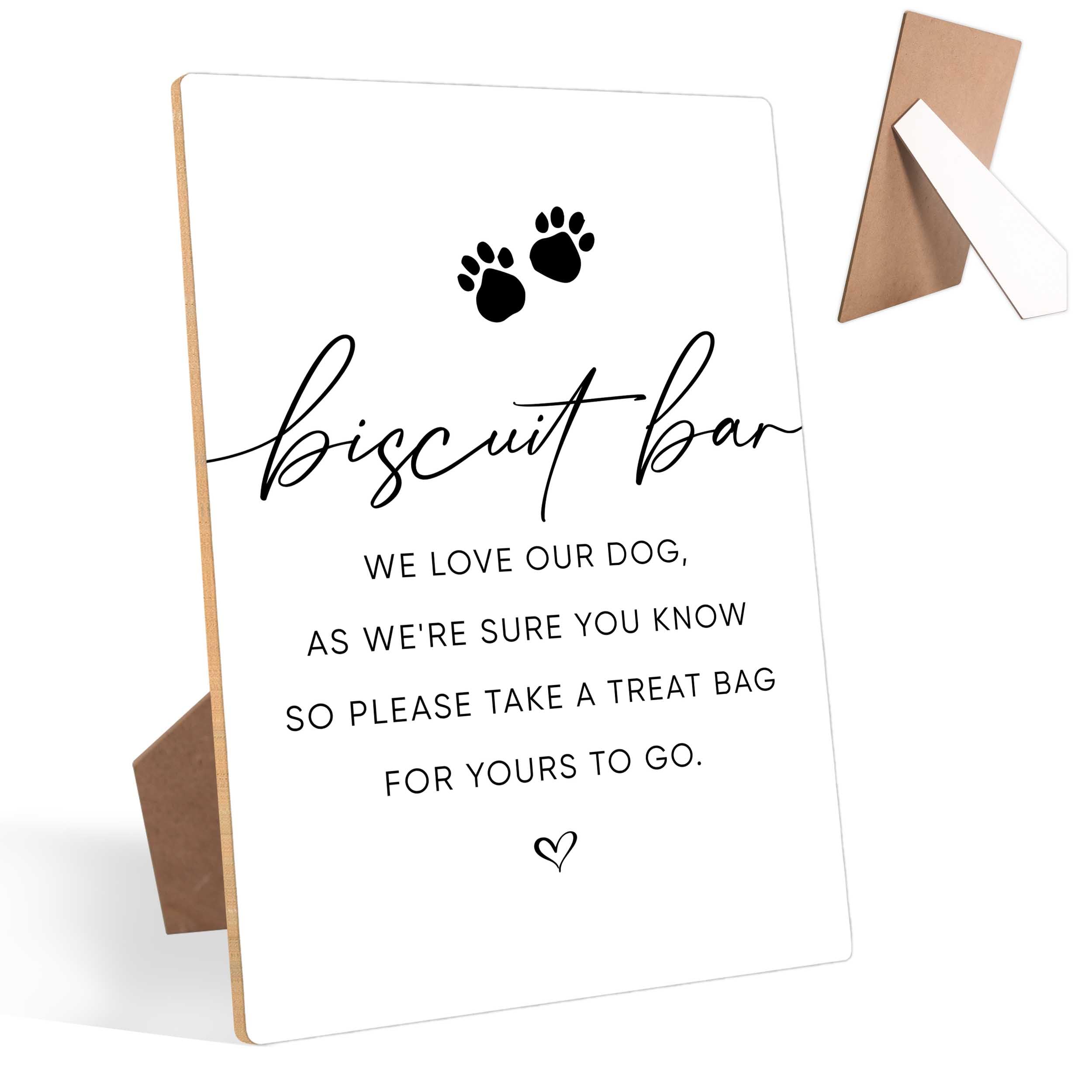 Customizable Dog Treat Wedding Sign - Acrylic Table Top Sign For Dog Treat Bar, Pet Memorial, Party Decoration