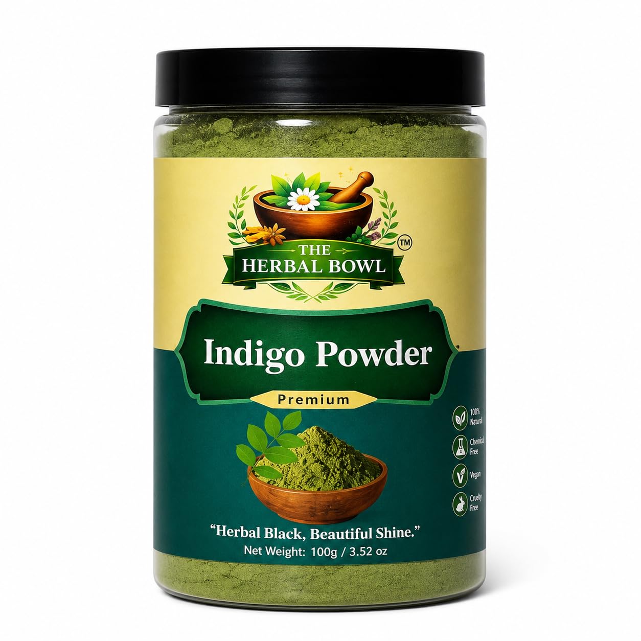 Indigo Powder for Hair Color – 100% Natural Herbal Indigo Powder for Grey Hair Coverage, Chemical-Free Hair Dye, Dark Black & Brown Hair Color, Hair Care Treatment – 100g-picture-35
