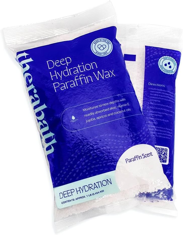 Therabath Deep Hydration Paraffin Wax Bath Refills - Wax Beads - to Relieve Discomfort, Stiff Muscles, Dry Skin - with Coconut Oil, Vitamin E, & Aloe - Made in The USA, 6 lb. Free & Clear