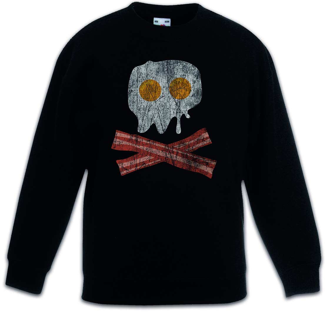 Sweat-shirt enfant bacon egg skull noir pull manches longues coton