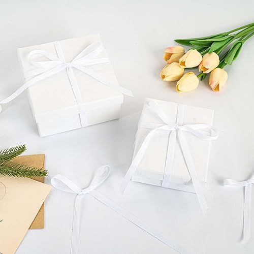 Miniatura 4 de Cinta blanca de grogrén de 38 pulgadas x 100 yardas para envolver regalos, muy adecuada para decoración de bodas, ramos, manualidades, costura, lazo
