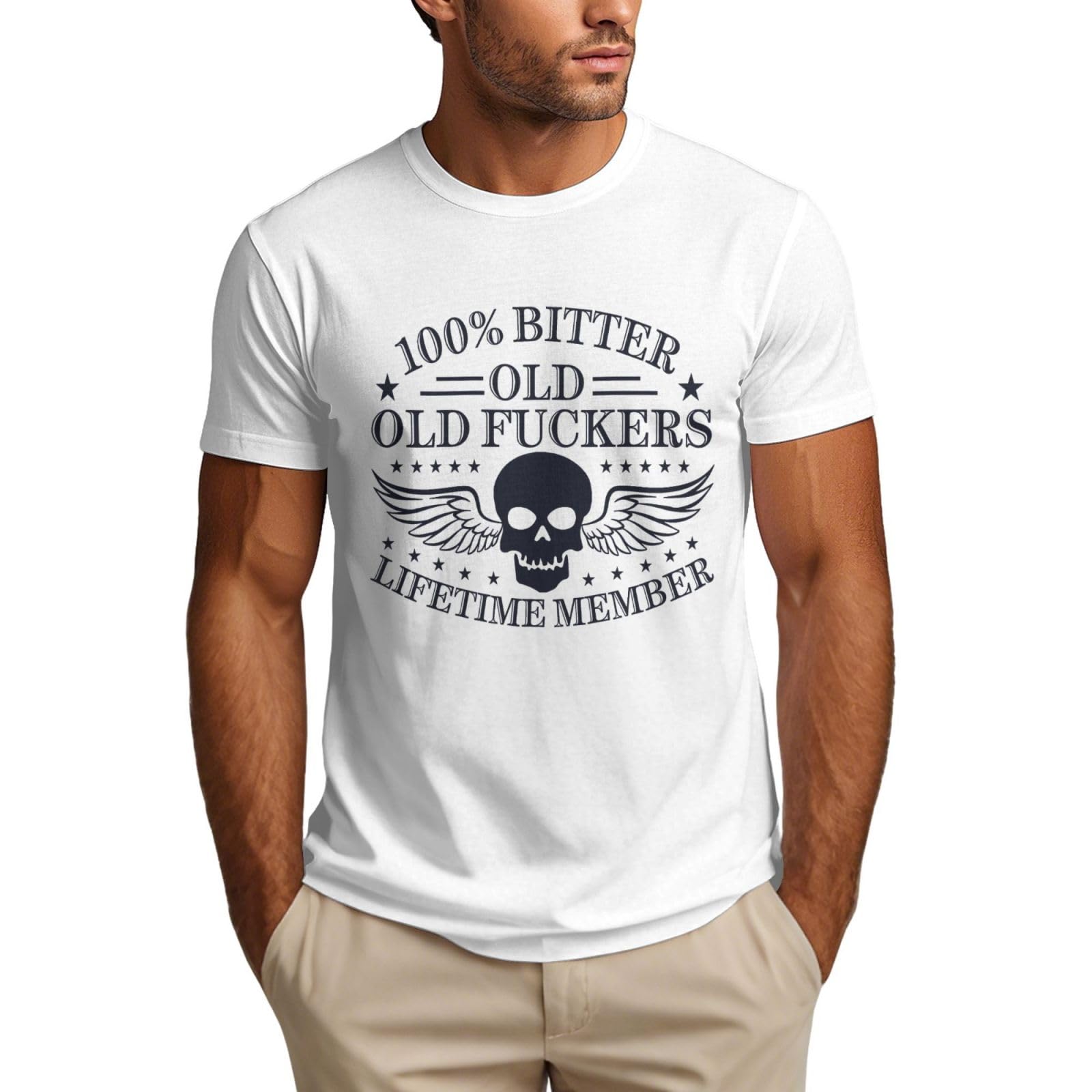 Aceprints Men's As Pic Old Fuckers Club Shirt Vintage 100% Bitter Lifetime Member T-Shirt