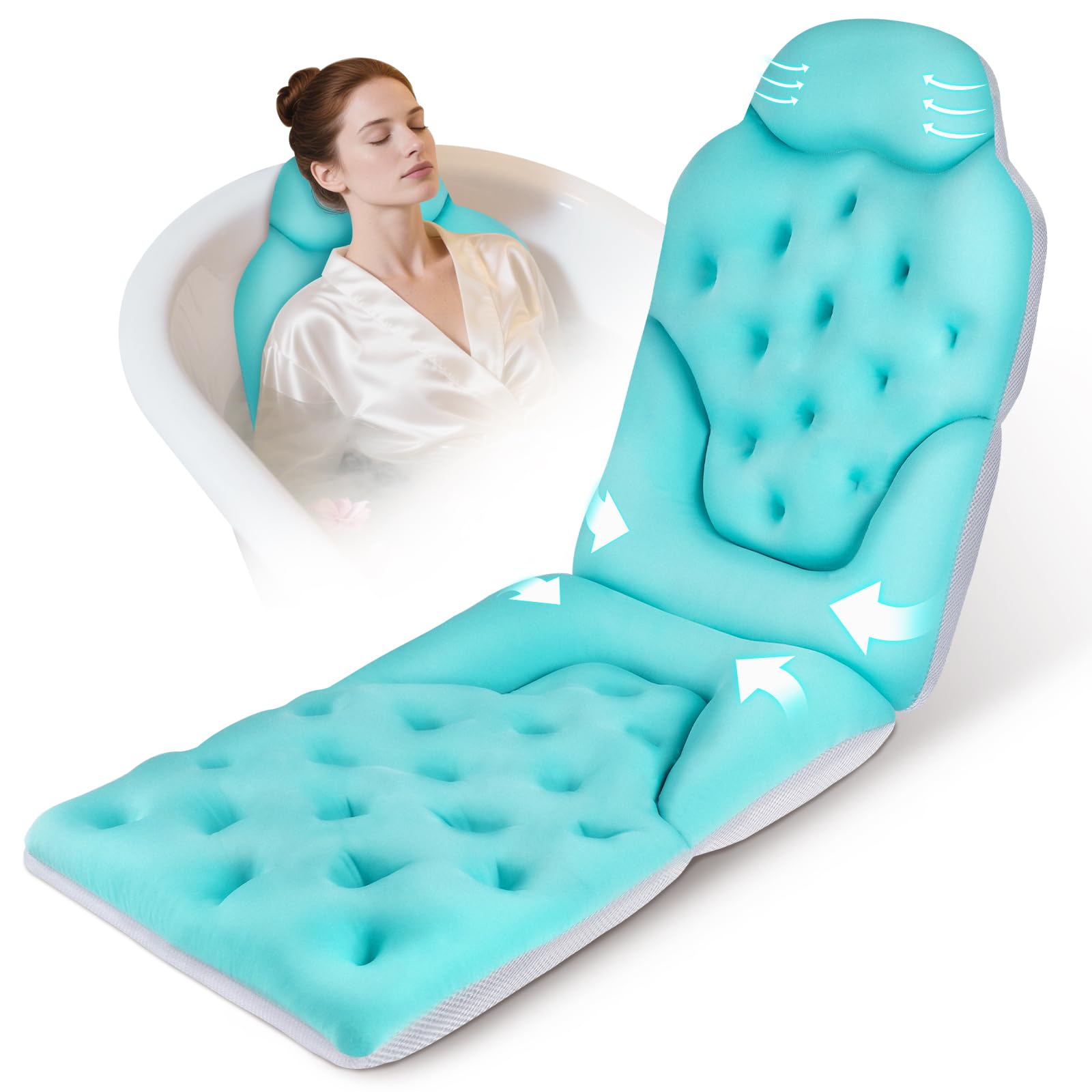 Full Body Bath Pillow For Tub, Luxury Bathtub Pillow Curacao - View #8