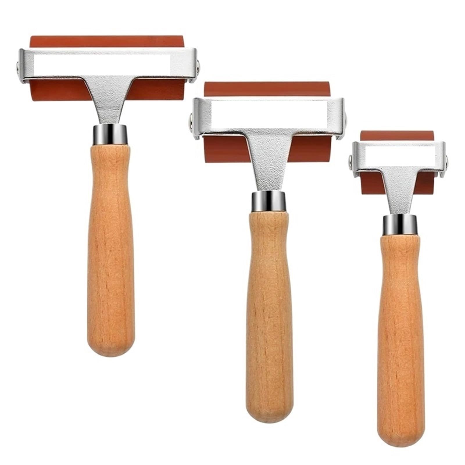 Juego de 3 rodillos de goma de tamaño mixto para estampado de tinta, manualidades, álbumes de recortes e impresión. Rodillos de goma de alta calidad para proyectos de bricolaje