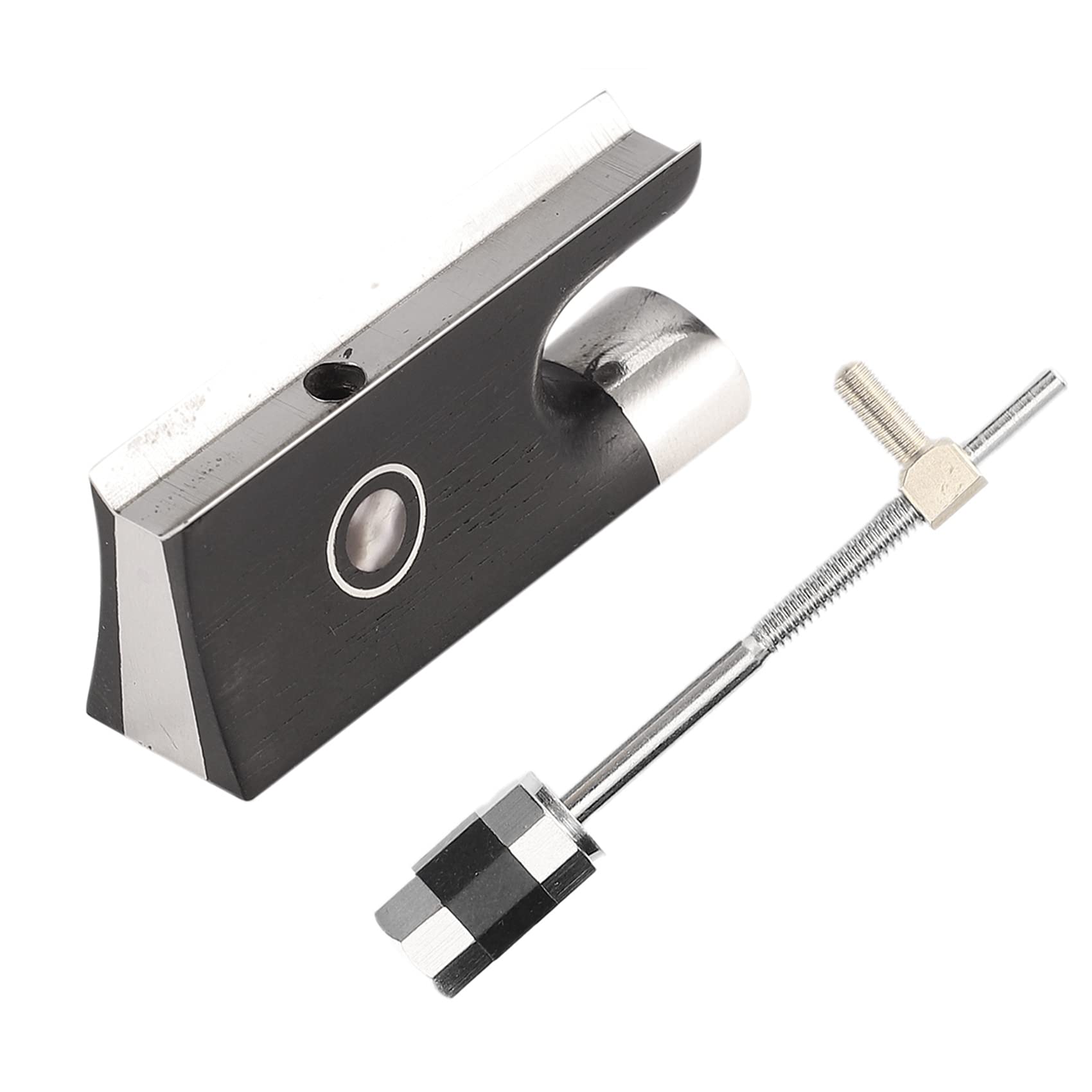 Geigenbogenfrosch 4/4 Violine Teile Metall Schwarz Silber | Hochwertiger Geigenbogenfrosch aus Metall, passend für 4/4 Violinen, perfekter Ersatz bei Beschädigung, einfache Montage.