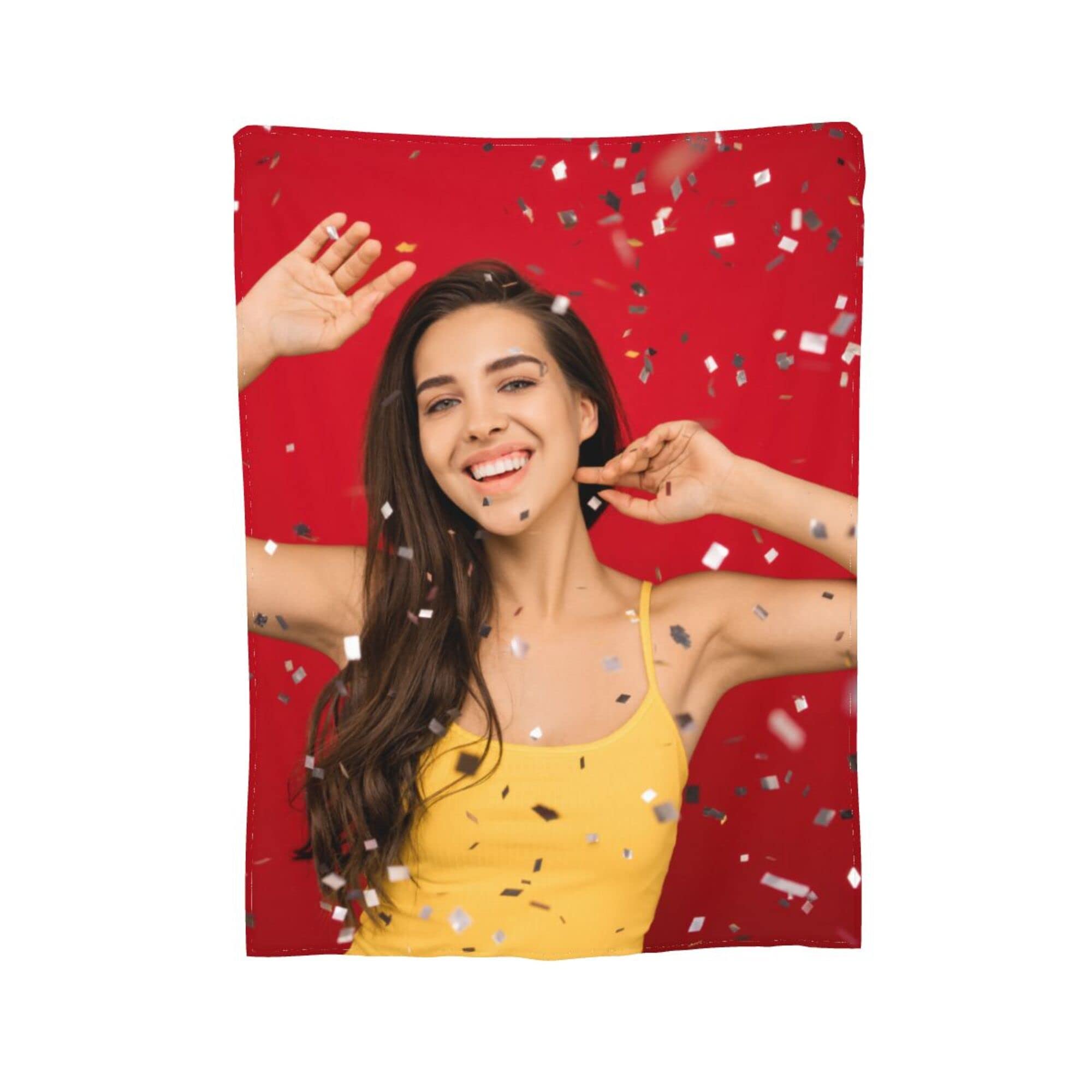 Photo Blankets with Your Own Design, Custom Personalised Blanket with Photo and Text, Soft Flannel Throw Blanket for Bed Chair Sofa Travel, Funny Gifts for Family Kids Friends Mother's Father's Day