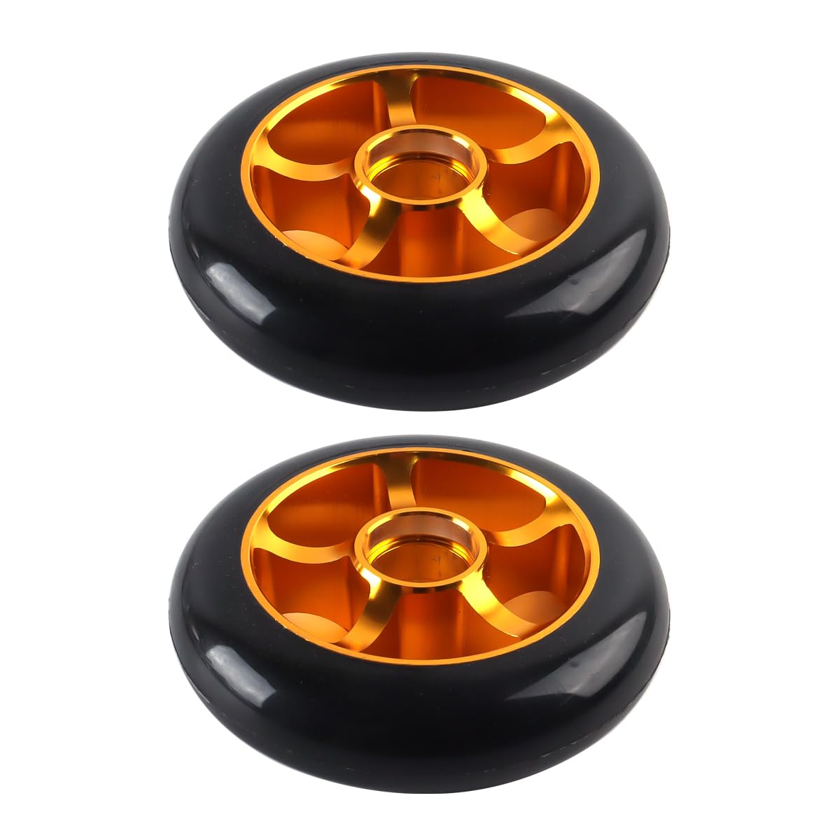 Ubric Stunt Scooter Wheels, Pack of 2 Scooter Replacement Wheels, 100 mm Wheel Suitable for All Kinds of Scooters (Gold)