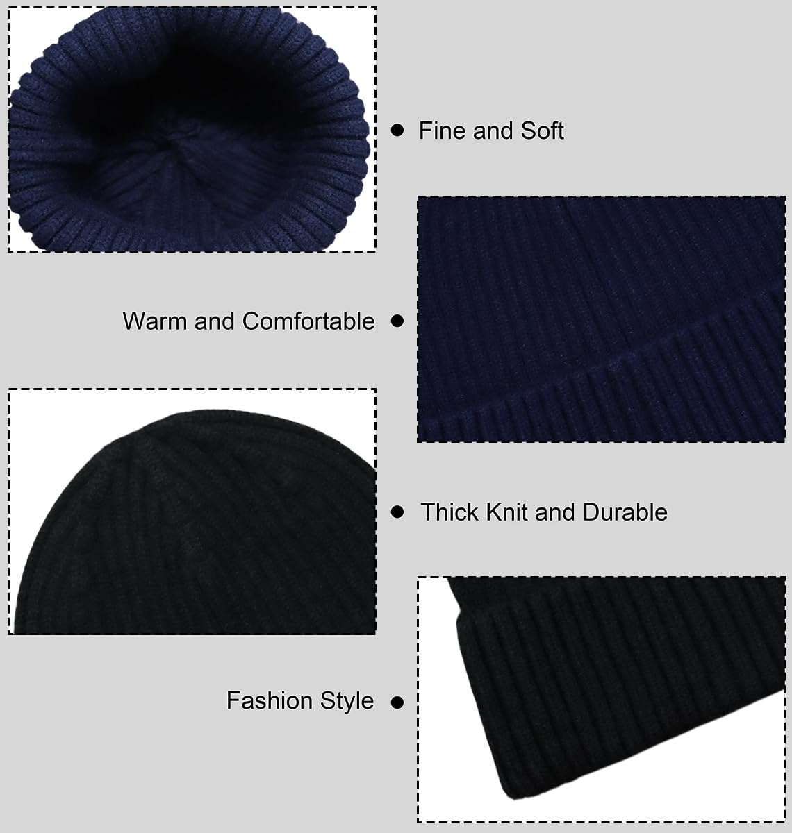 NLAND Unisex Berretto Invernale in Maglia Cappello Uomo Donne Beanie Hat Berretti Colori Solidi Taglia Unica