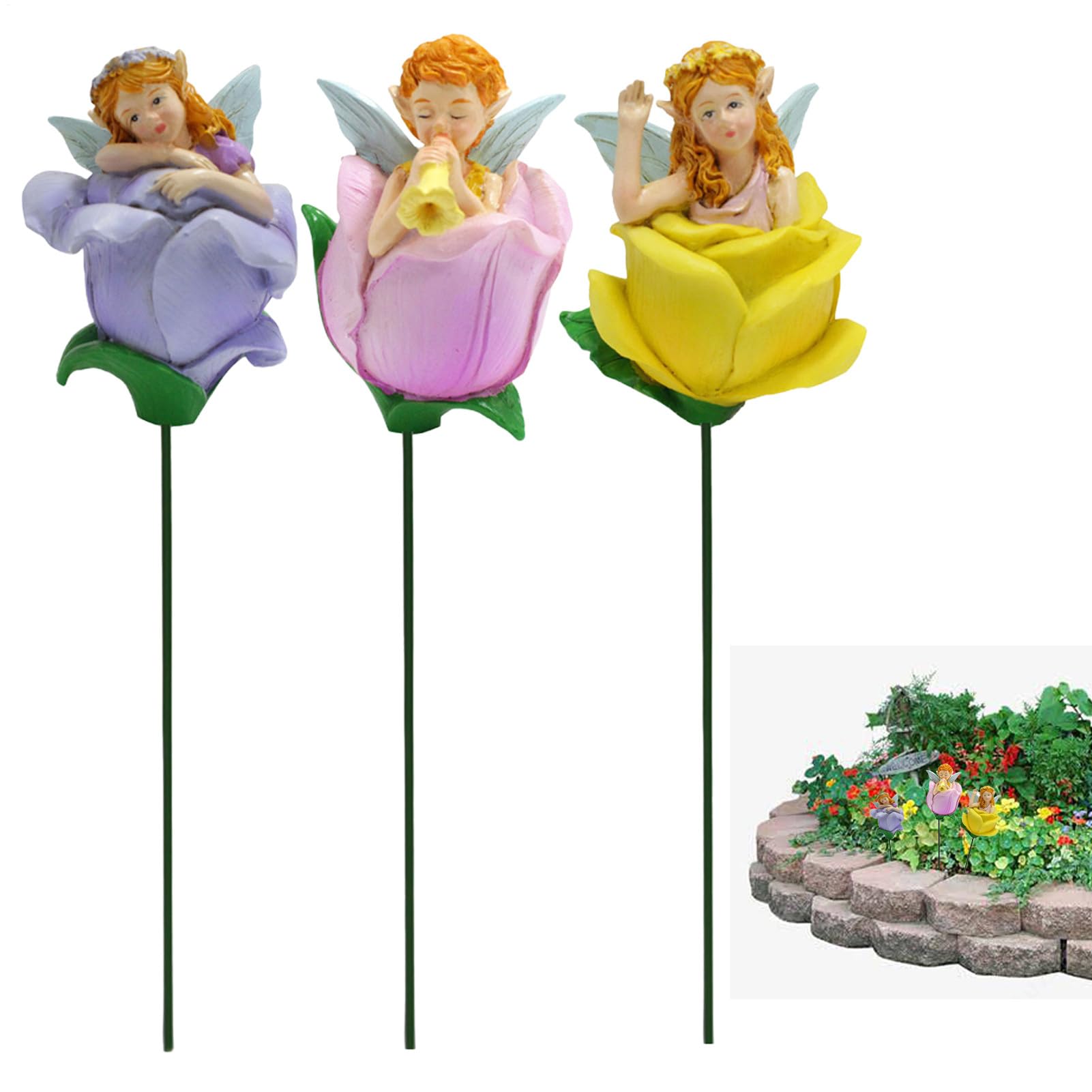 Figurines miniatures d'allée de jardin : décoration haut de gamme en bâtons pour terrasse