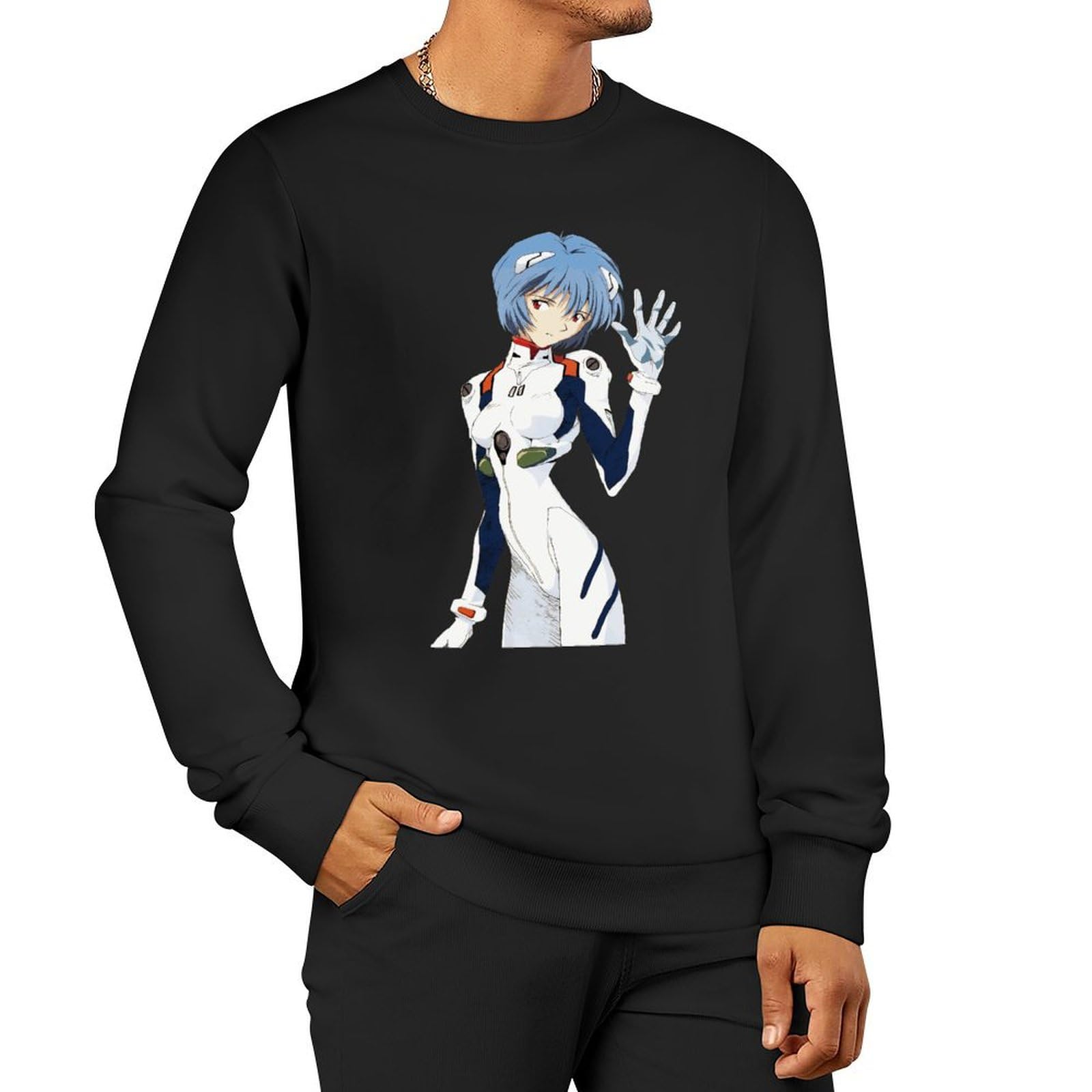 Amazon.co.jp: メンズ 長袖Tシャツ 新世紀エヴァンゲリオン 綾波レイ 