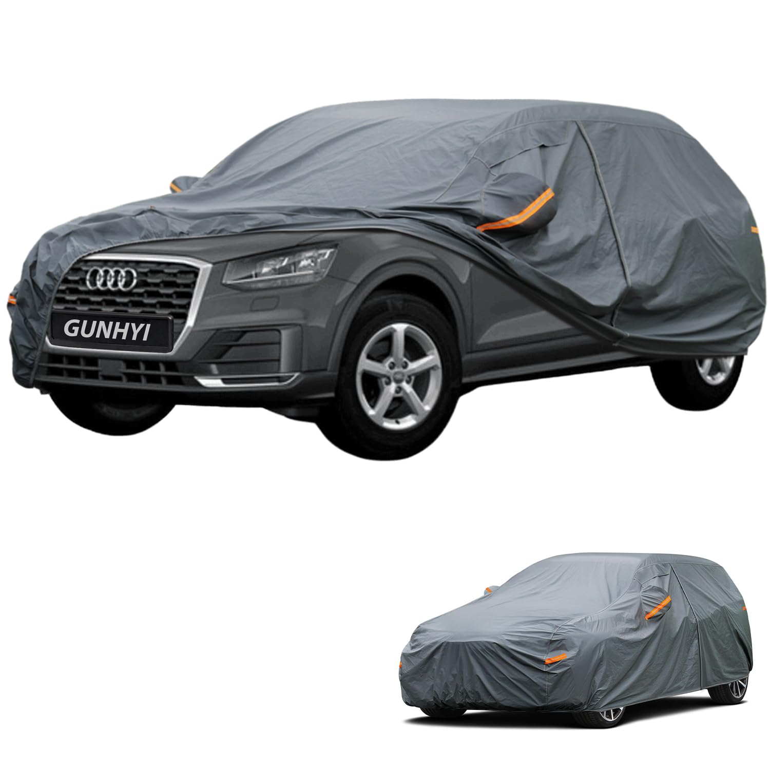 GUNHYI Premium Car Cover Custom Fit Audi Q2/SQ2, 16 Layers Heavy Duty Car Cover Waterproof All Weather with Zipper Door for Sun Rain Snow Dust Uv Protection
