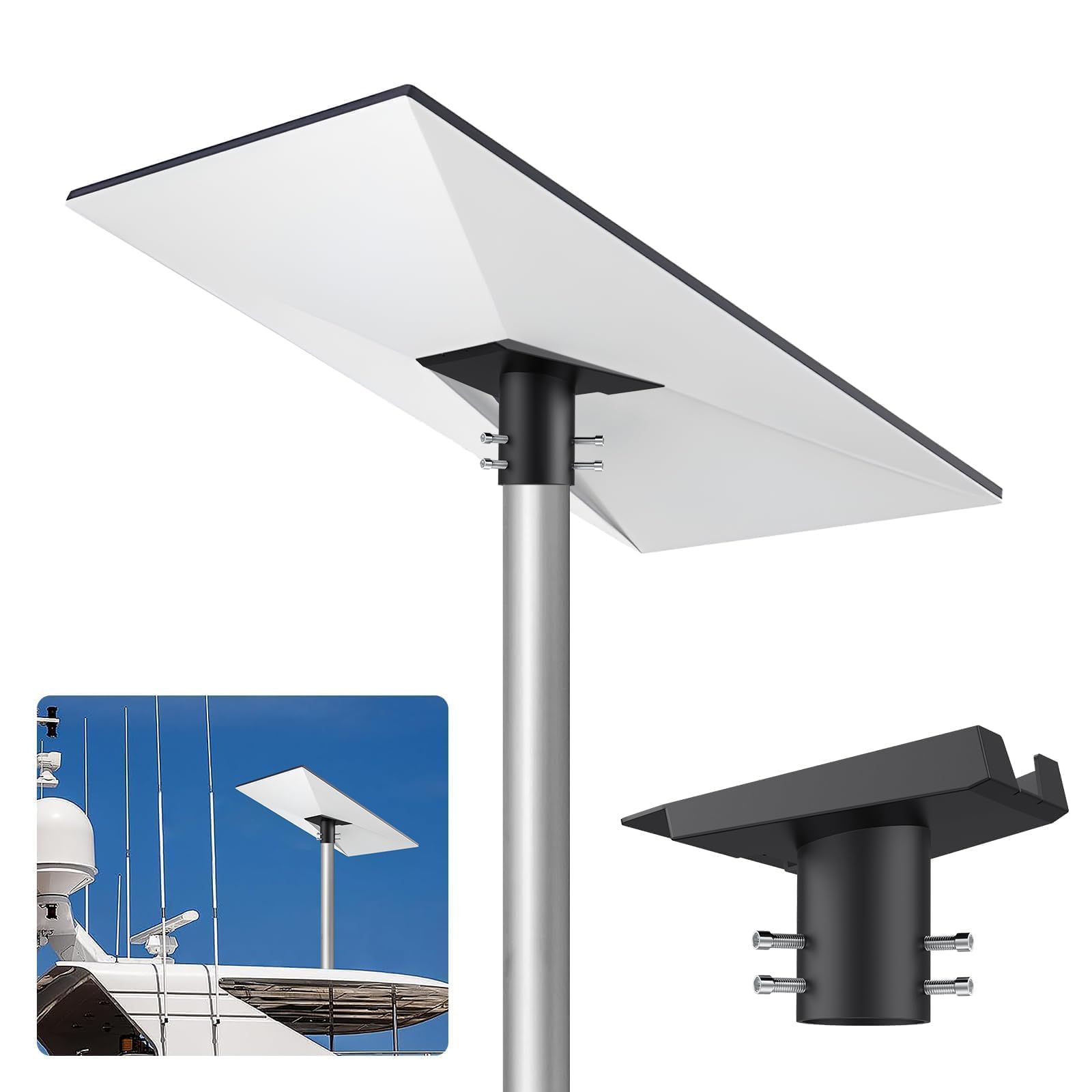 Justech Adattatore per Tubi Starlink Gen 3 a 360° Regolabile Supporto da Palo Starlink Gen 3 in Lega di Alluminio Compatibile con Diametro 25-53 mm Installazione Universale per Tetto Parete Giardino