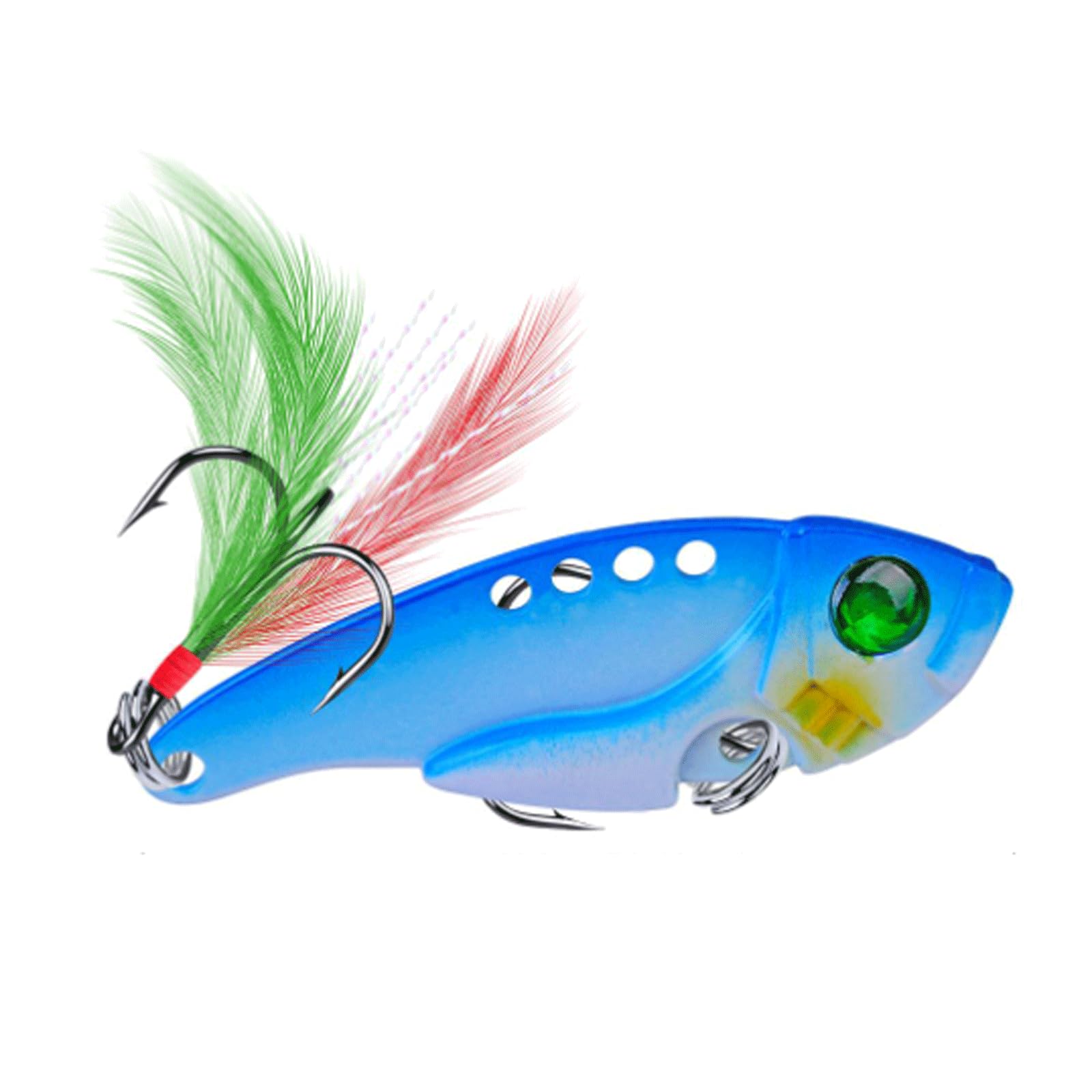 IvyLoutish Fishing Lure Bait Fishing Bait Spoon for Pike 55mm 11g with Treble Hook and Feather Metal Hard Bait Vib Bait Fishing Tackle Lures Fishing Tackle