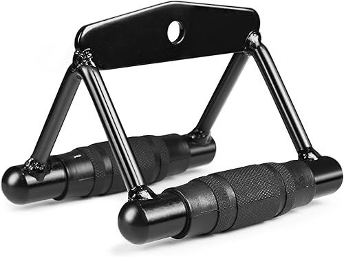Miniatura 13 de CAP Cable Machine Attachments – LAT Bars, Triceps Bars, Handles & Ropes – Multiple Styles & Sizes Cromado,Negro y cromo,Negro - Mango doble