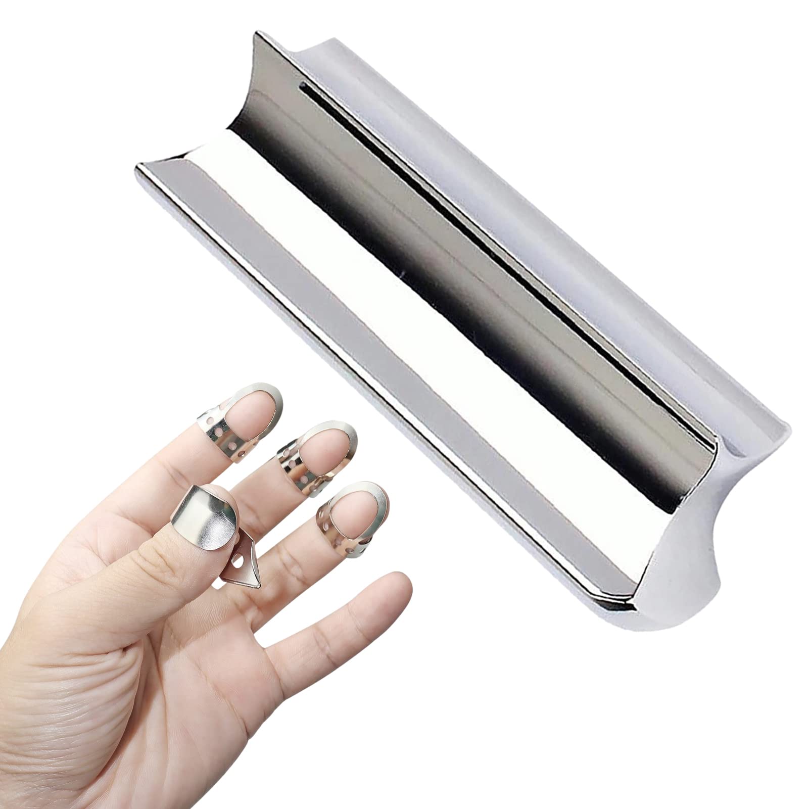 Set 4 Glissoirs Guitare Acier/Verre + Médiators - Accessoires Guitariste