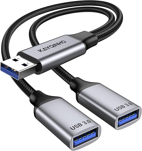 Divisor USB 3.0 de 1 en 2 salidas, cable USB divisor Y, cable USB macho a 2 hembras para PC, tableta, portátil, MacBook, teclado, PS4, PS5, mouse,