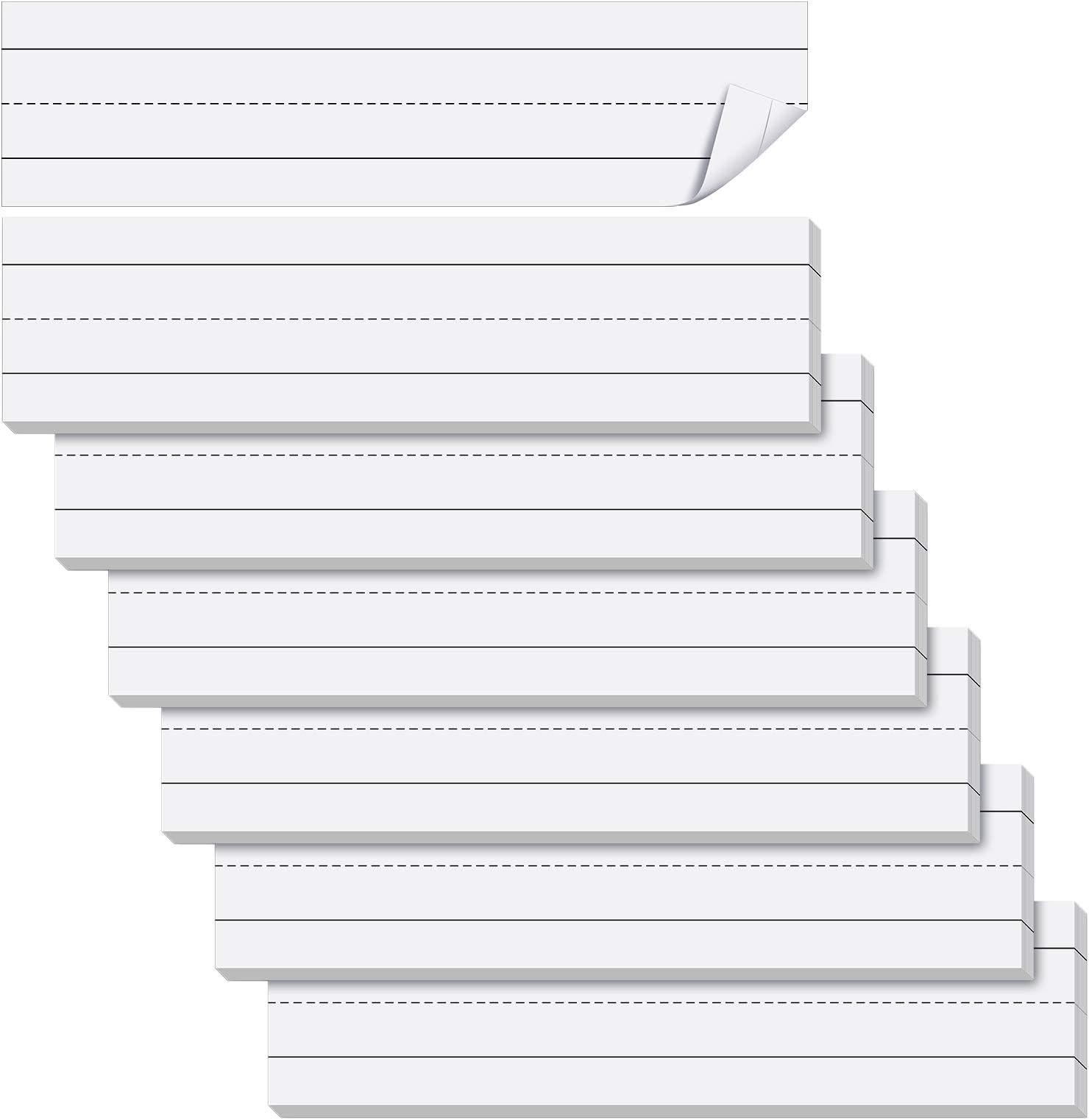 Outus 150 Sheets Sentence Strips Word Strips Ruled Sentence Strips School Learning Sentence Strips, 3 x 12 Inch for School Office Supplies, 6 Pieces (White)