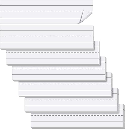 150 Sheets Sentence Strips Word Strips Ruled Sentence Strips School Learning Sentence Strips, 3 x 12 Inch for School Office Supplies, 6 Pieces