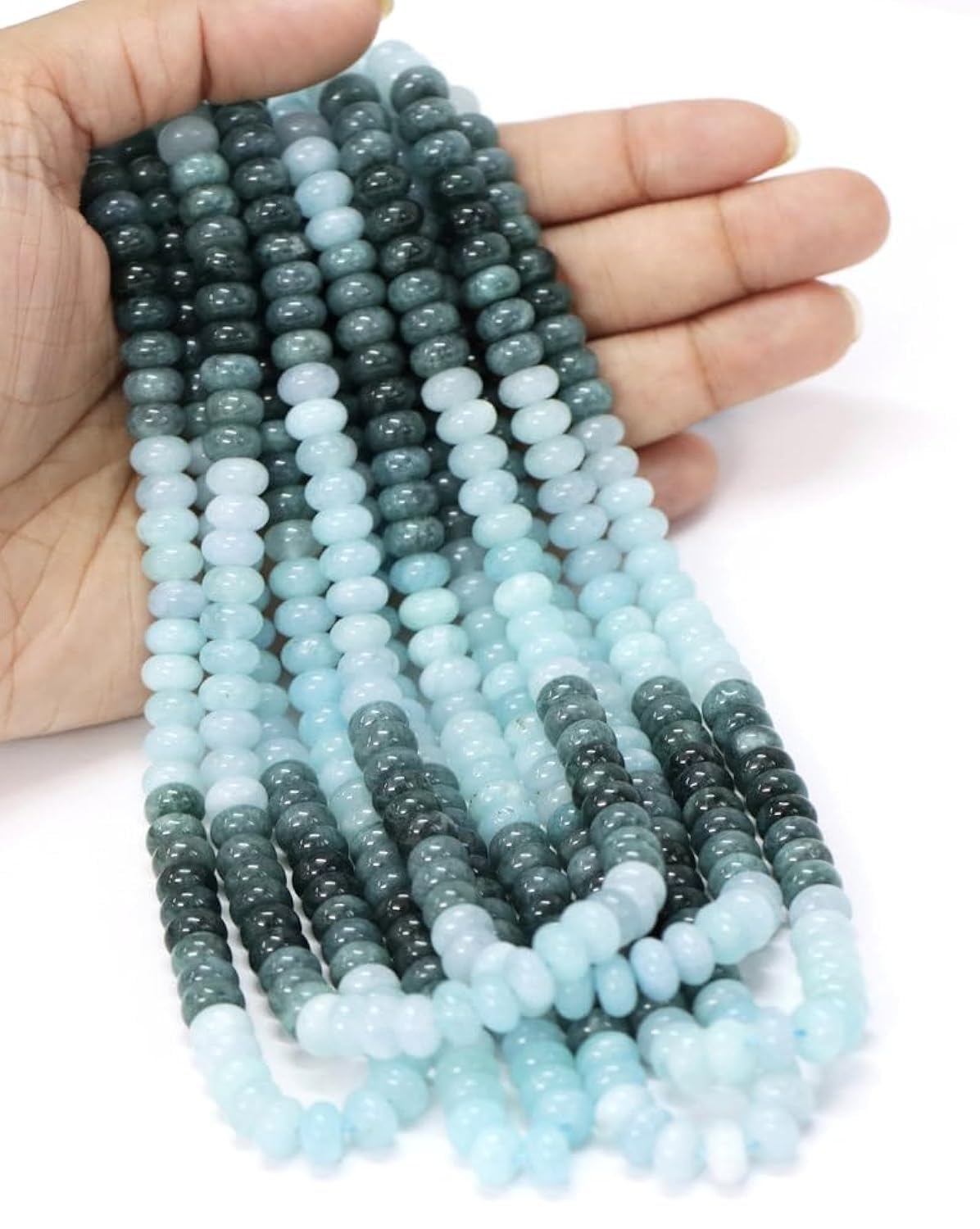 Perles rondes lisses en mousse naturelle 7-8mm pour bijoux de collier DIY